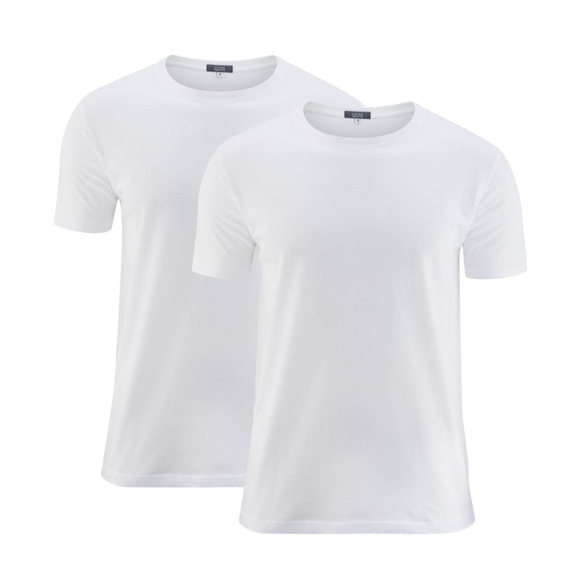 LIVING CRAFTS T-Shirt FABIAN feinem Hochwertige Jersey Single aus T-Shirts White
