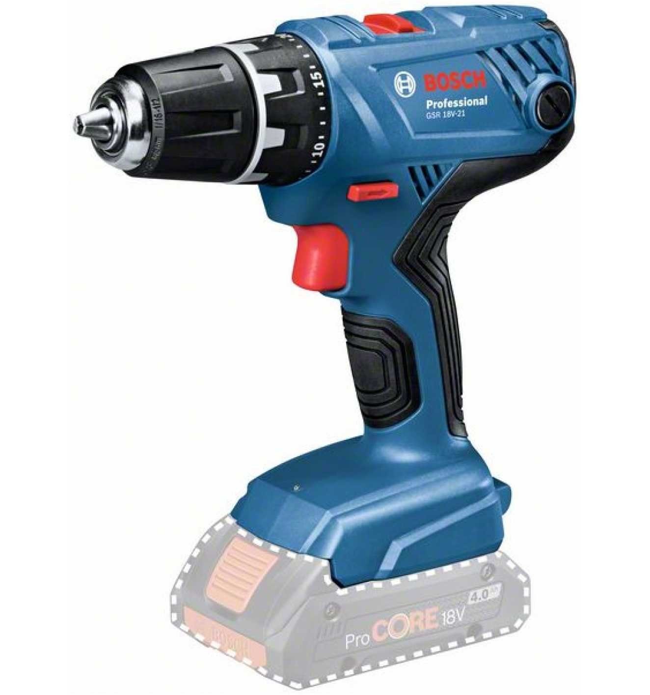 Bosch Professional Akku-Bohrschrauber GSR 18V-21, 18 V, max. 1800,00 U/min, (Set), ohne Akku und Ladegerät