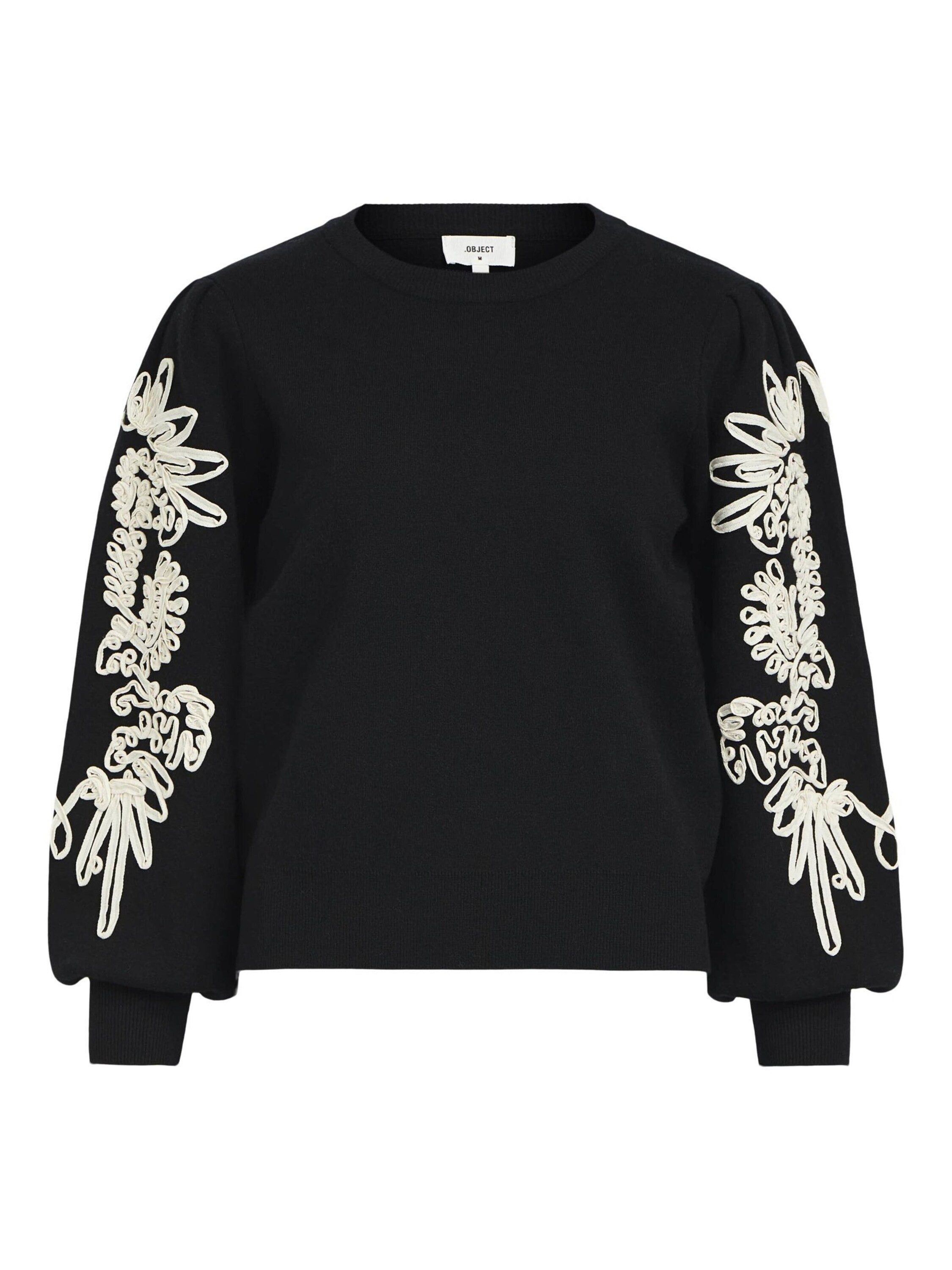 Object Rundhalspullover JOANA (1-tlg) Stickerei günstig online kaufen