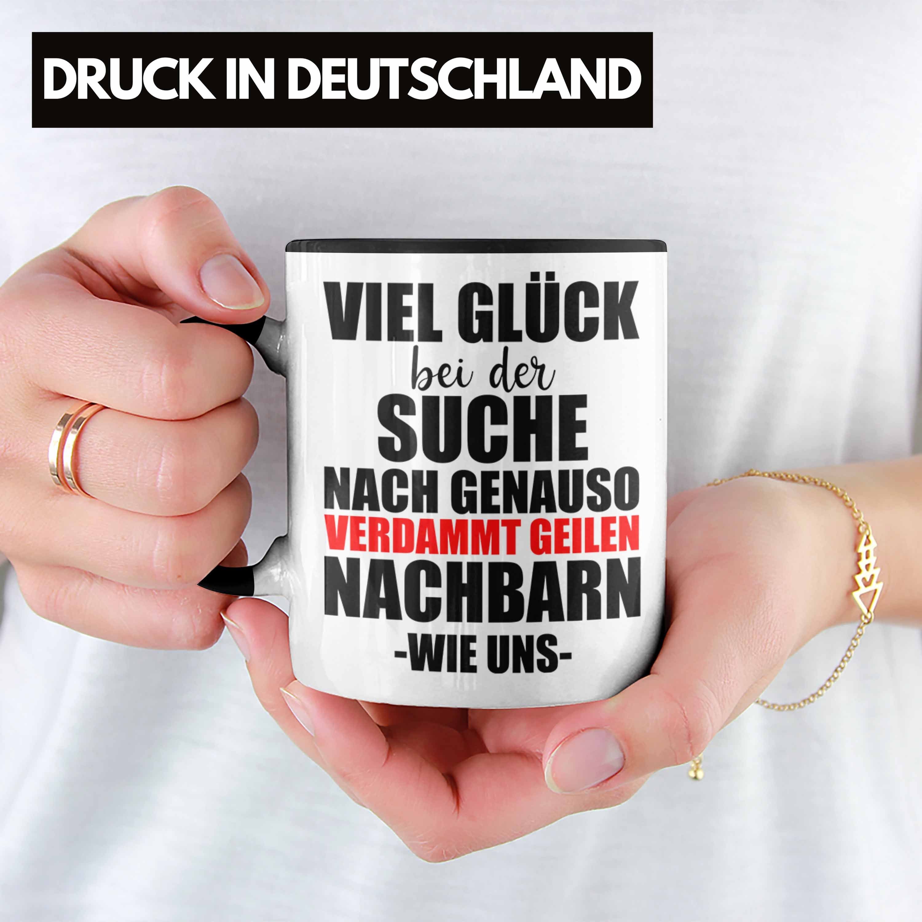 Trendation Tasse Tasse Nachbarn Trendation Nachbar - Bester Nachbar Nachbarin Geschenk - Abschied Trendation Schwarz Abschiedsgeschenk