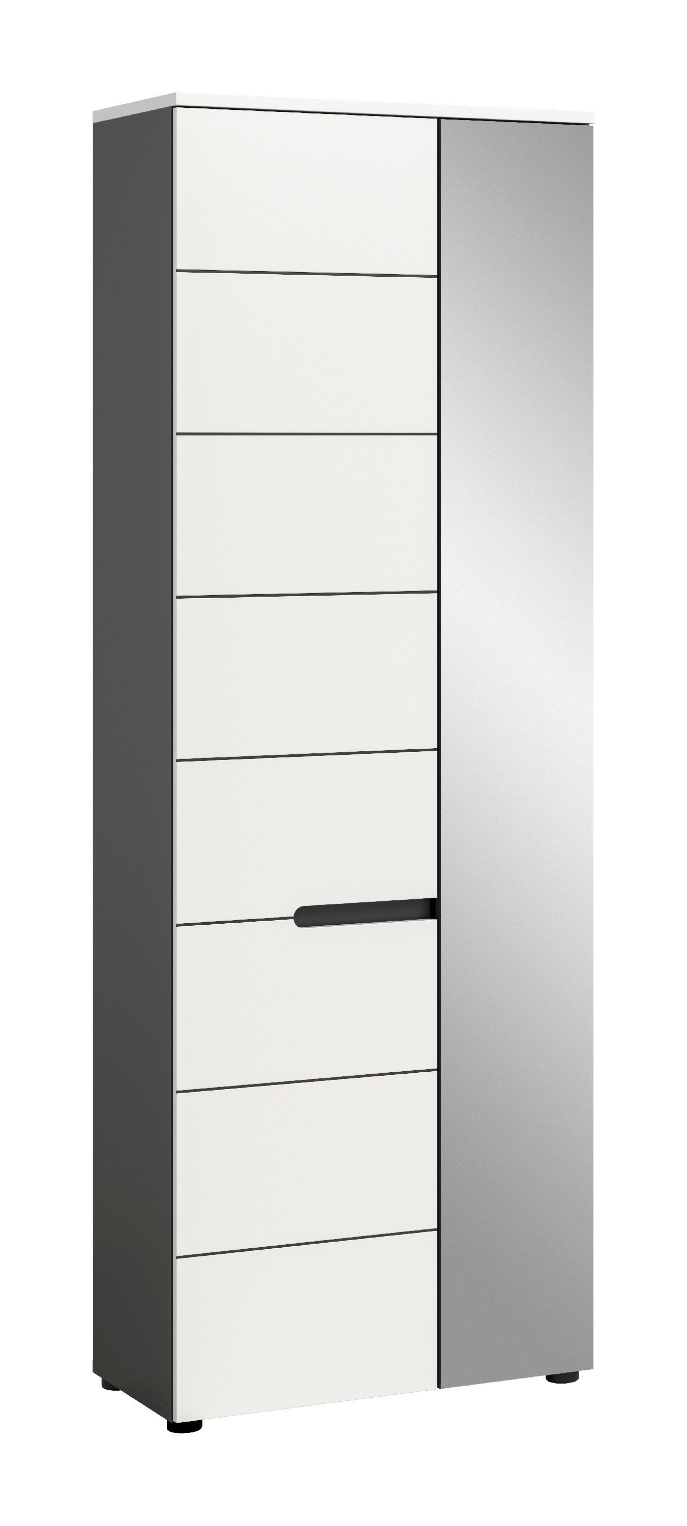 xonox.home Garderobe, Basalt grau Nachbildung Melamin beschichtet modern 65x190x37 cm