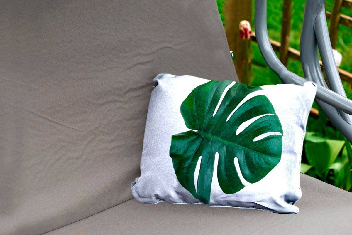 MuchoWow Dekokissen Eine Dekokissenbezug, Kissenhülle Polyester, Outdoor-Dekorationskissen, botanische grüne Lochpflanze