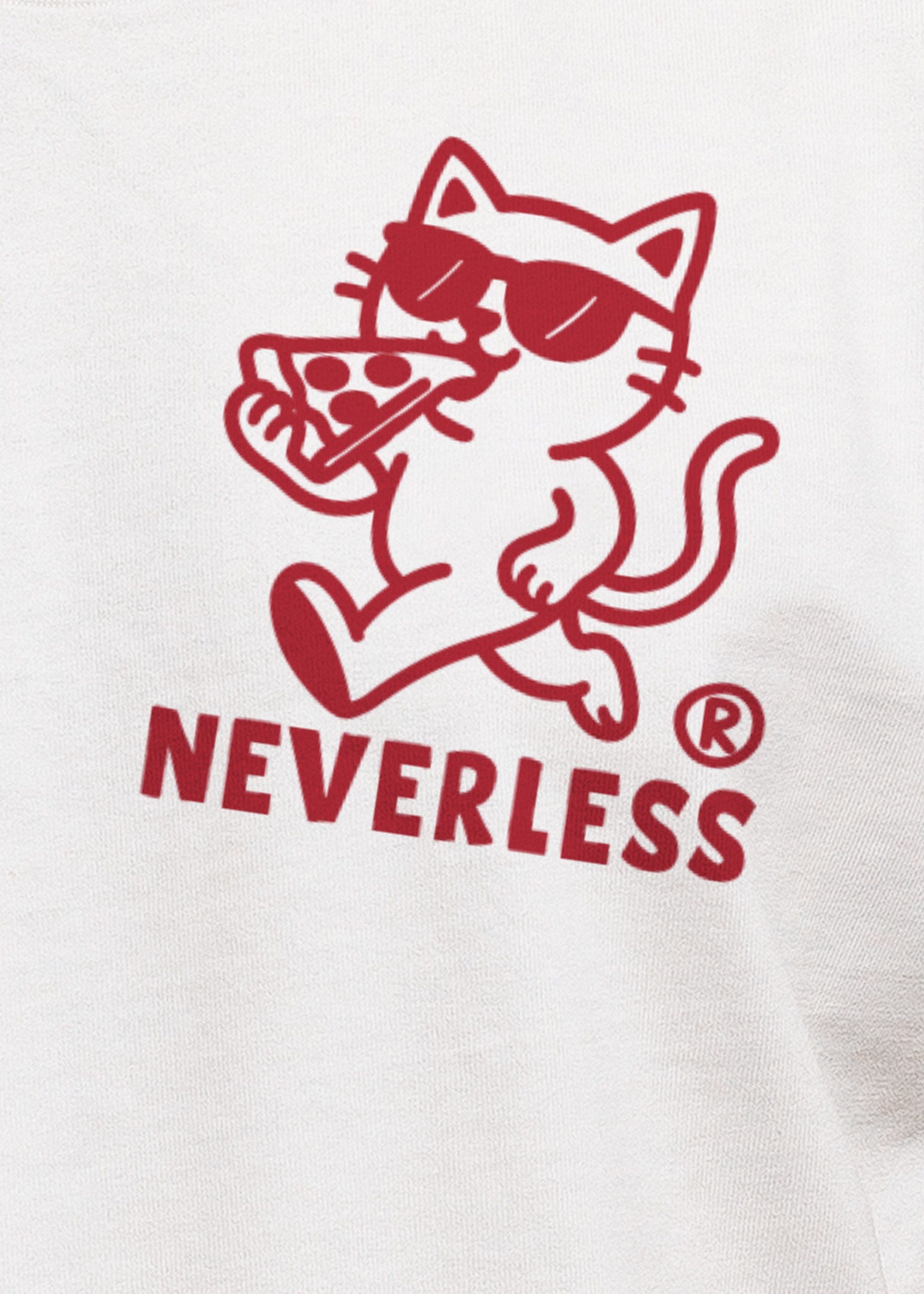 Neverless Print-Shirt Backprint T-Shirt Herren Pizza Katze Spruch– Rückendruck im mit Print
