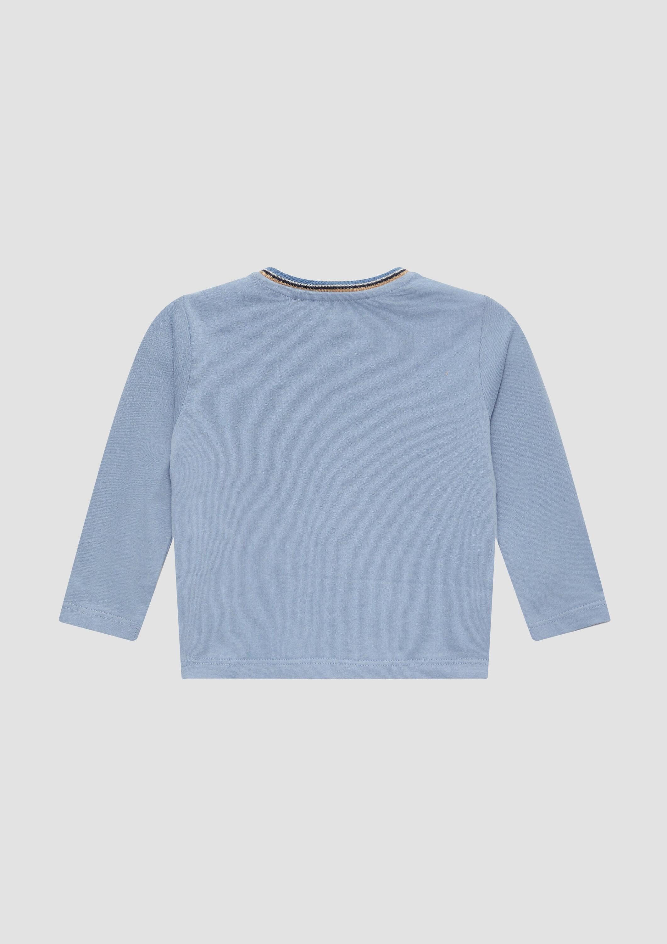 s.Oliver Langarmshirt T-Shirt Langarmshirt mit Frontprint und Stickerei
