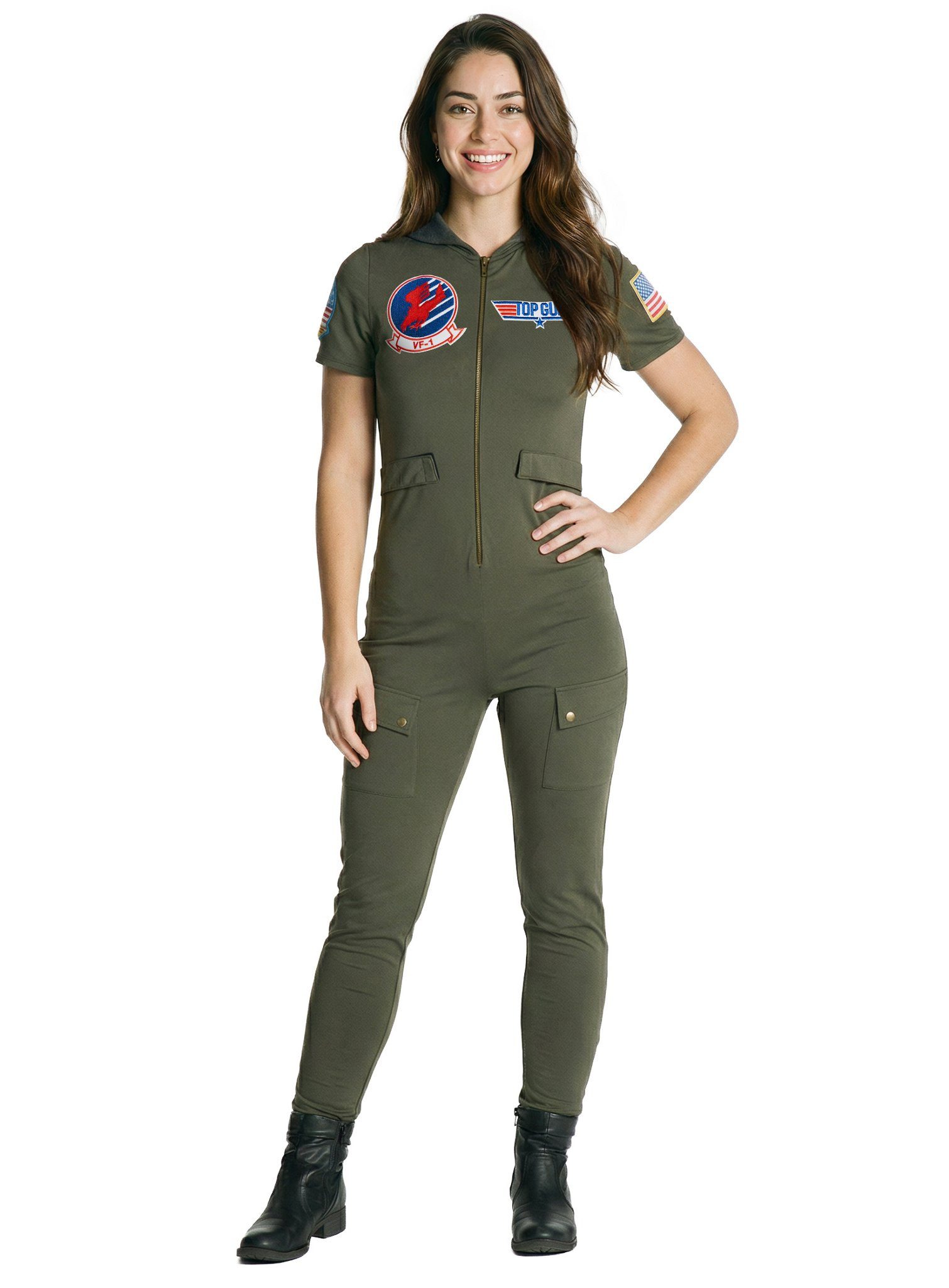 Kostüm Top Gun Catsuit - Karneval Faschingskostüm Damen