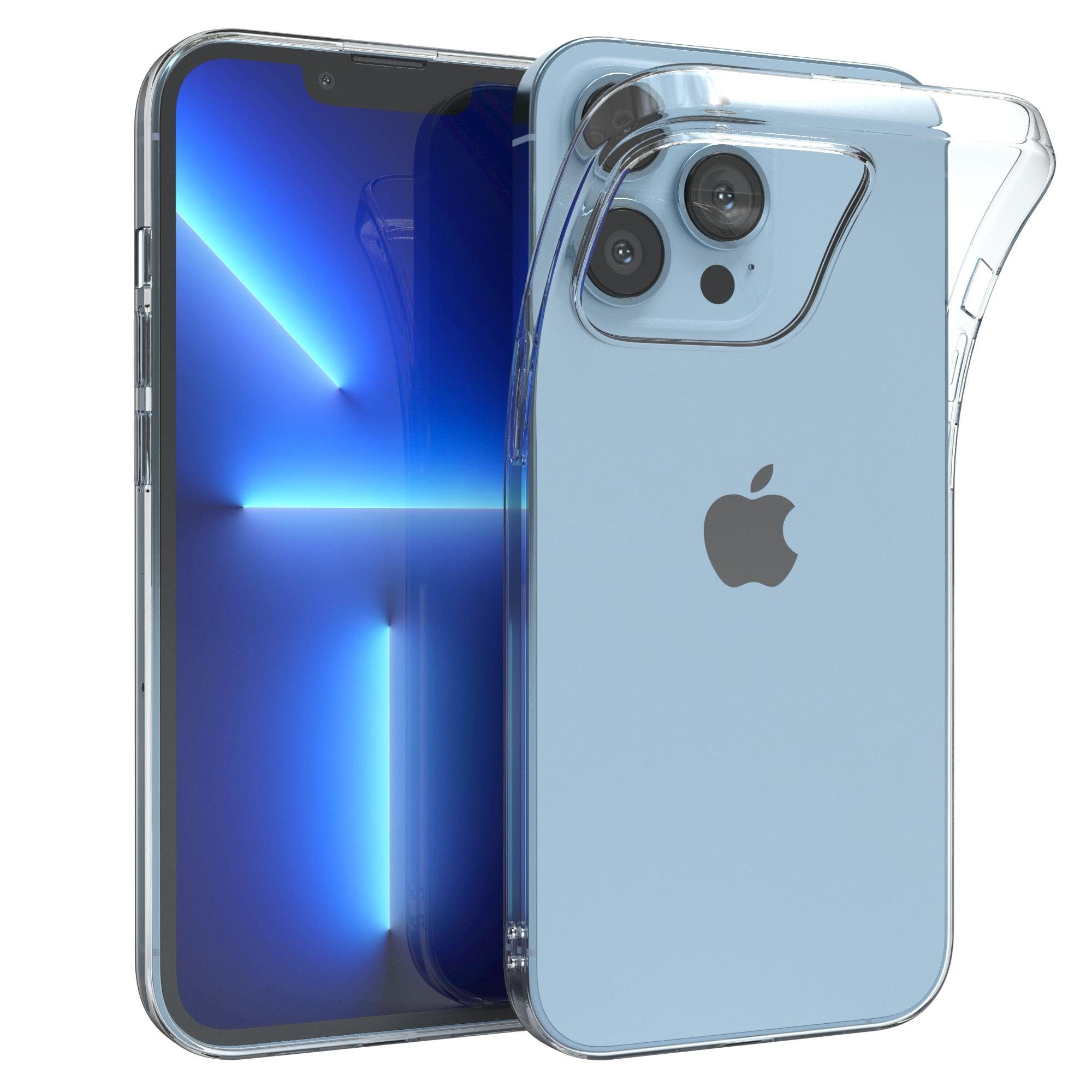 EAZY CASE Handyhülle Slimcover Clear für Apple iPhone 13 Pro 6,1 Zoll, durchsichtige Hülle Ultra Dünn Silikon Backcover TPU Telefonhülle Klar