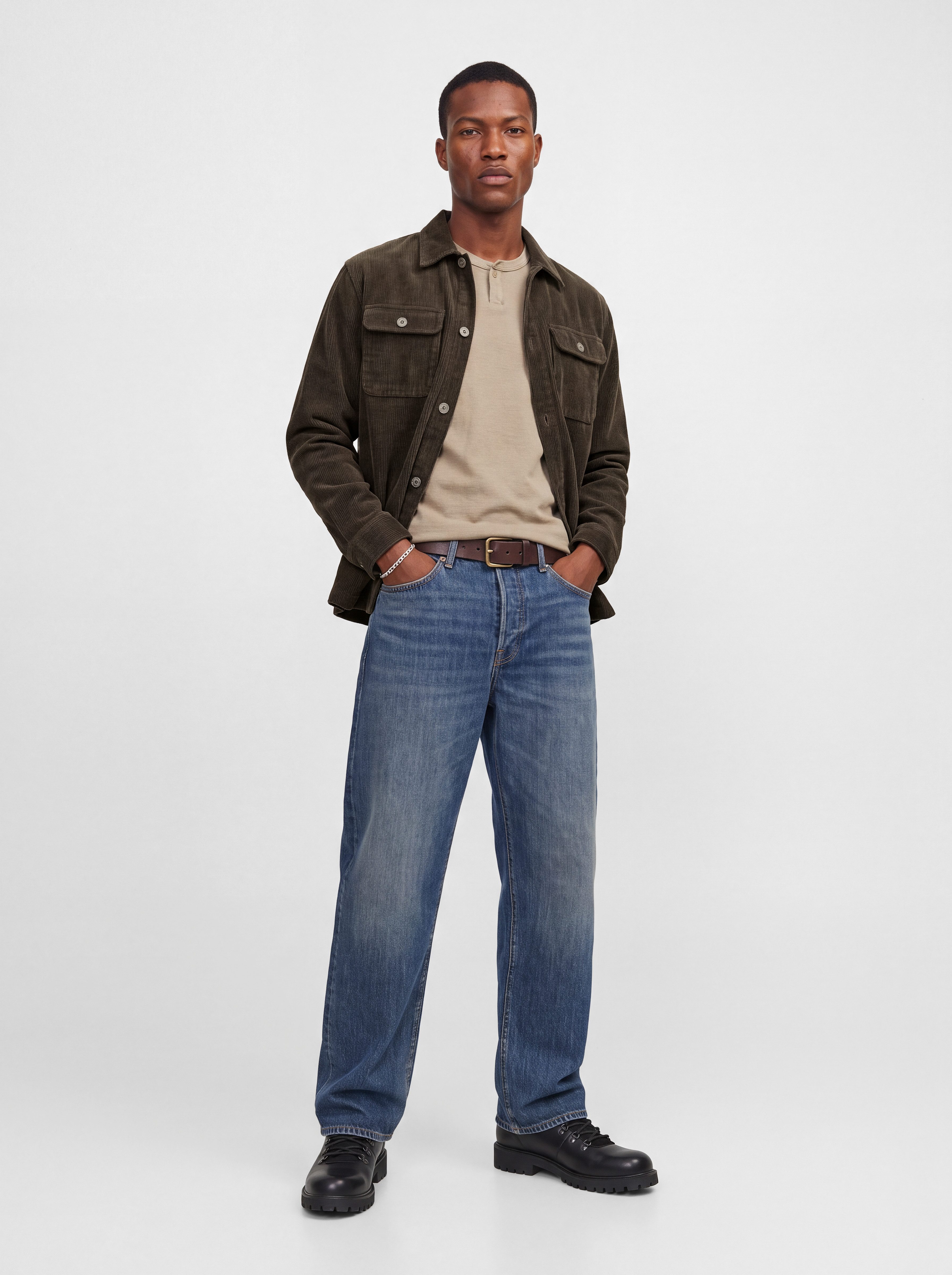 Jack & Jones Langarmhemd JJEREGENT CORD OVERSHIRT LS SN Baumwolle, locker geschnitten – Bild 3 von 5