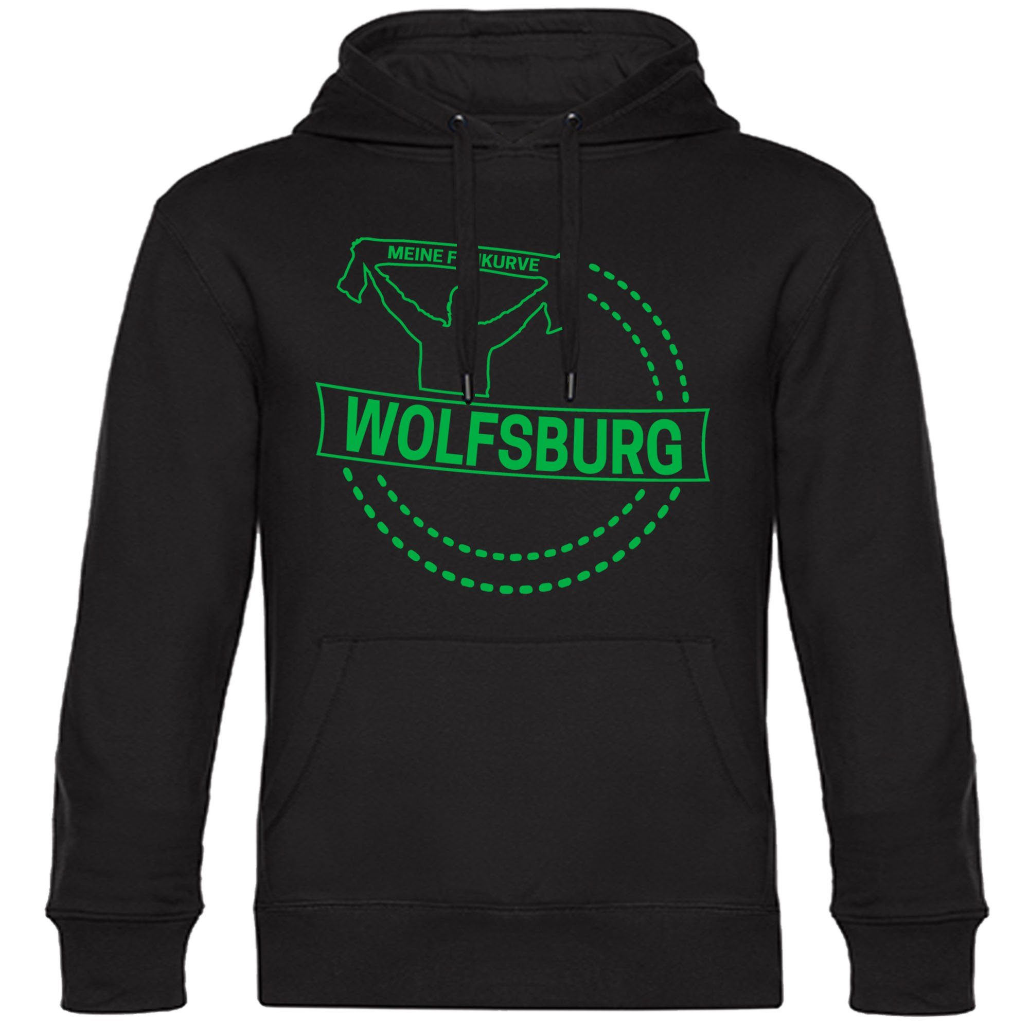 multifanshop Kapuzensweatshirt Wolfsburg - Meine Fankurve - Hoodie