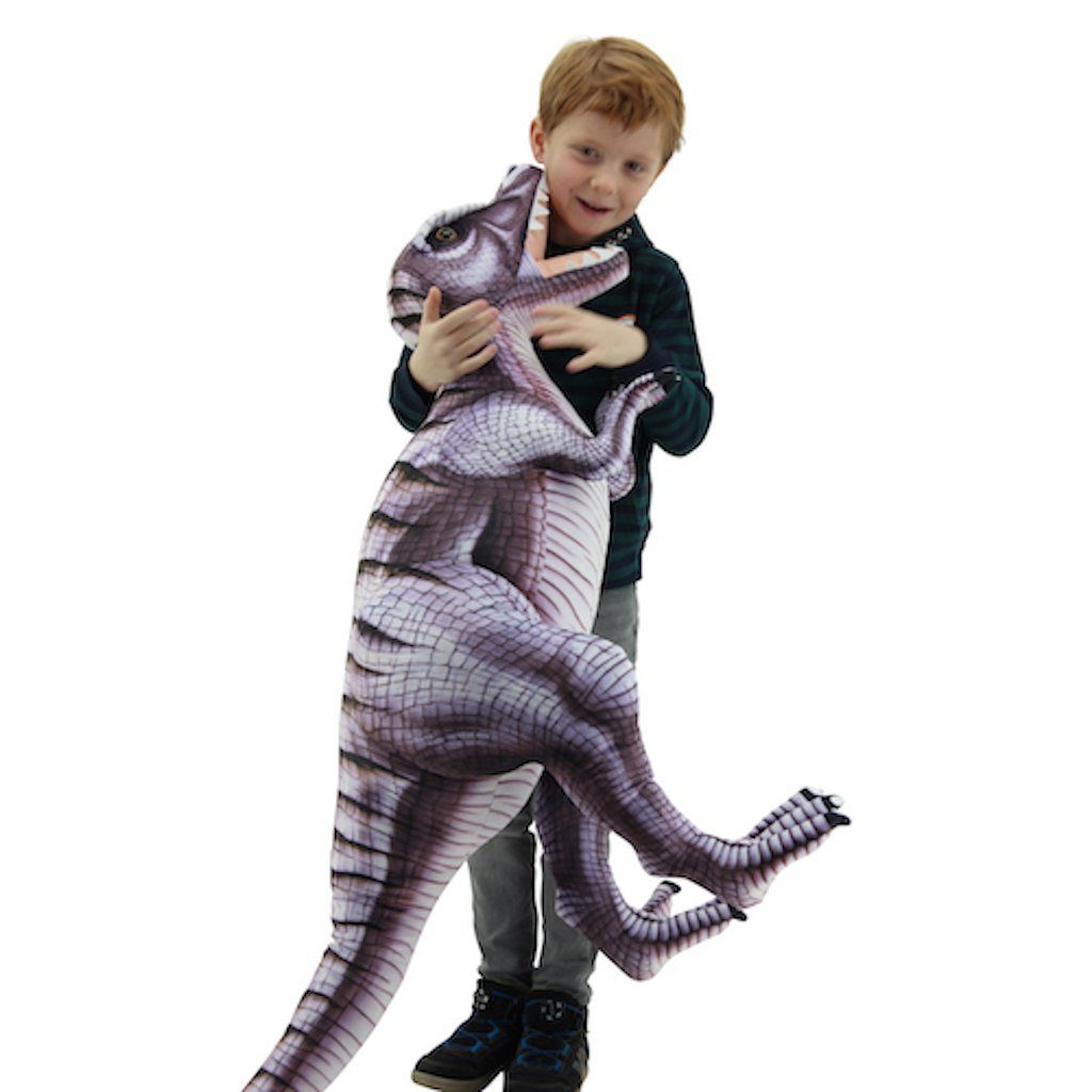 Sweety-Toys Kuscheltier Sweety Toys 10943 Kuscheltier Dinosaurier 128 cm grau-lila Plüsch Dino, Kuscheltier Dinosaurier