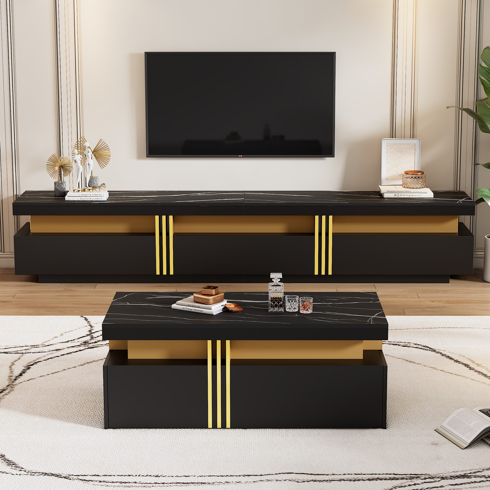 STILVORA Wohnzimmer-Set mit Lowboard&Couchtisch,Möbelset Wohnzimmerset aus günstig online kaufen