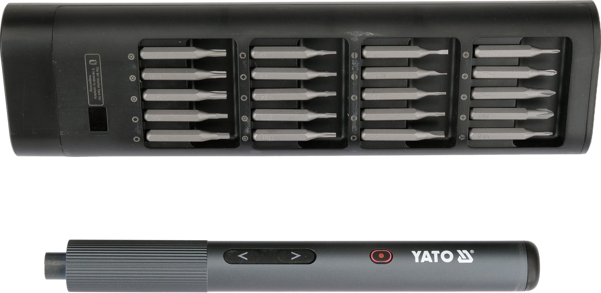 Yato Bit-Schraubendreher Präzisions-Akkuschrauber 4V mit 21-teiligem Bit-Set, (Präzisions-Akkuschrauber 4V mit 21-teiligem Bit-Set, Präzisions-Akkuschrauber 4V mit 21-teiligem Bit-Set)
