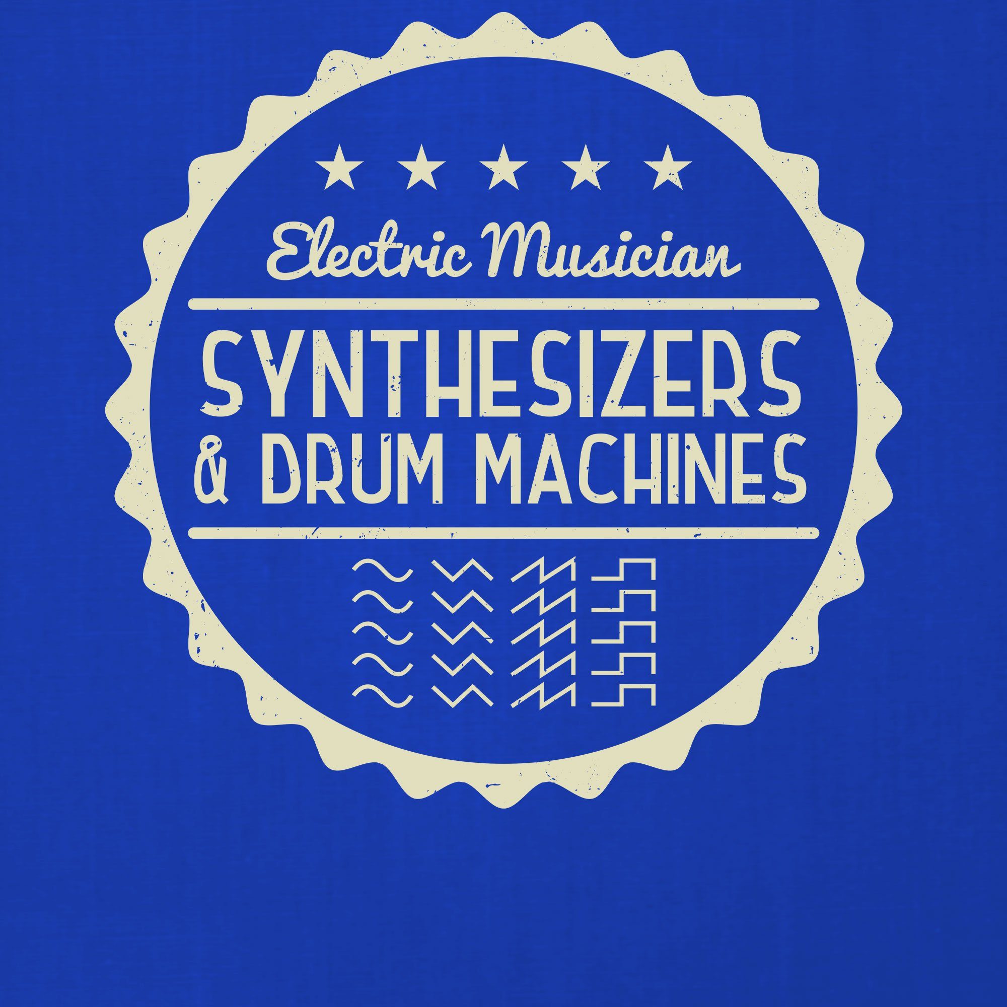 (1-tlg) Synthesizer Elektronische Formatee Kurzarmshirt Blau T-Shirt Musician Musiker Quattro - Herren Electric