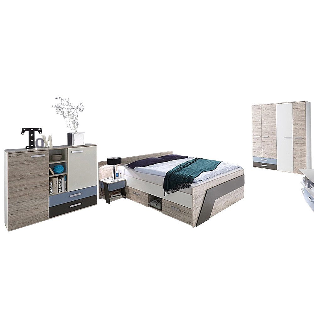 Lomadox Jugendzimmer-Set LEEDS-10, (Sparset, 4-tlg), Sandeiche günstig online kaufen