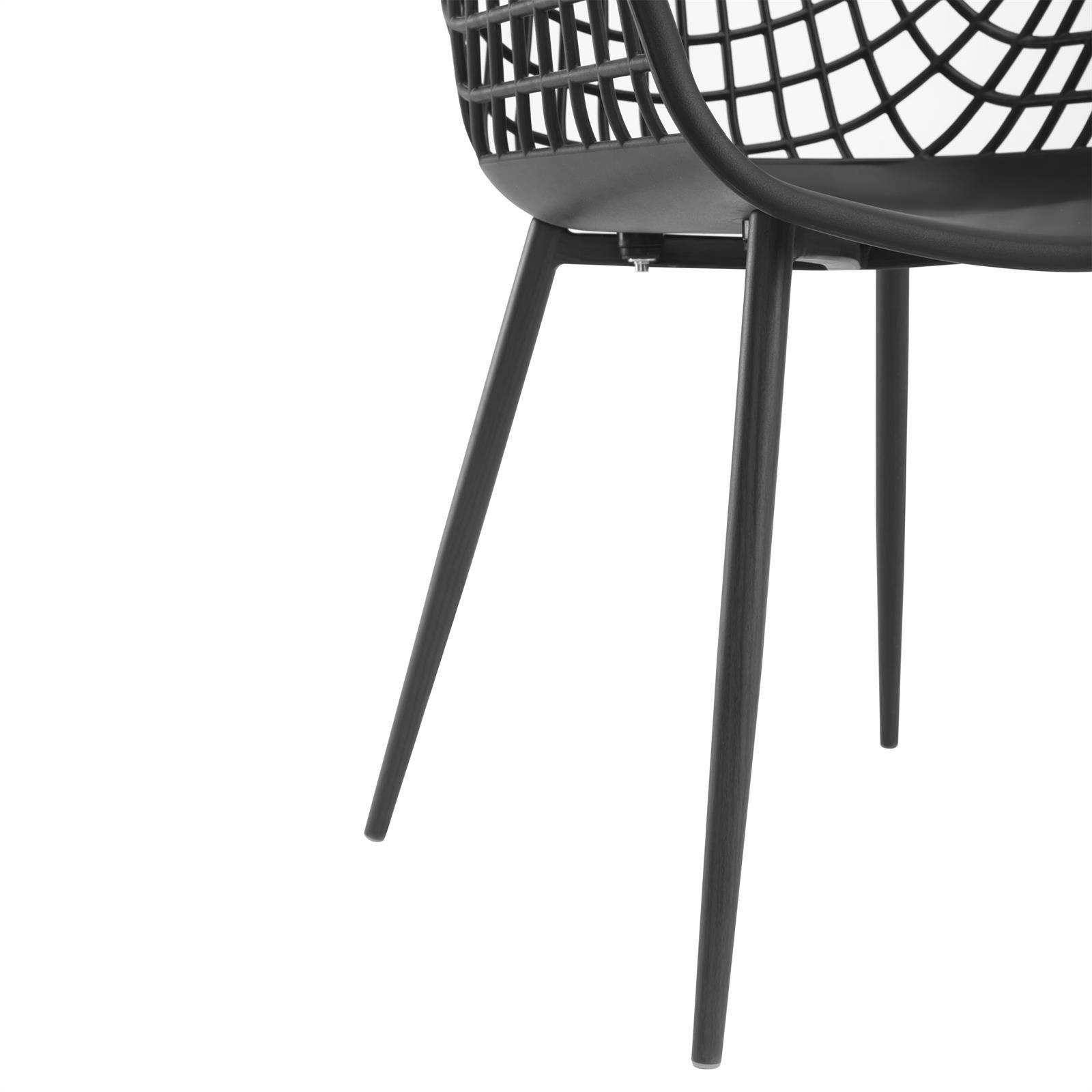 LUCIA Set mit IDIMEX Design Sitz St), schwarz Esszimmerstuhl Stühle Retro (4 Kunsts Esszimmerstuhl 4er Küchenstuhl