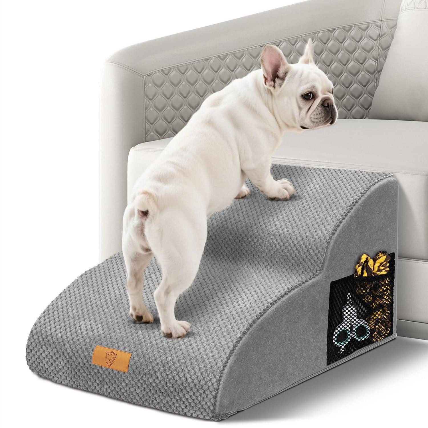 LuxusKollektion Haustiertreppe Hundetreppe 2 Stufen Verlängert 55cm Grau (1-St)