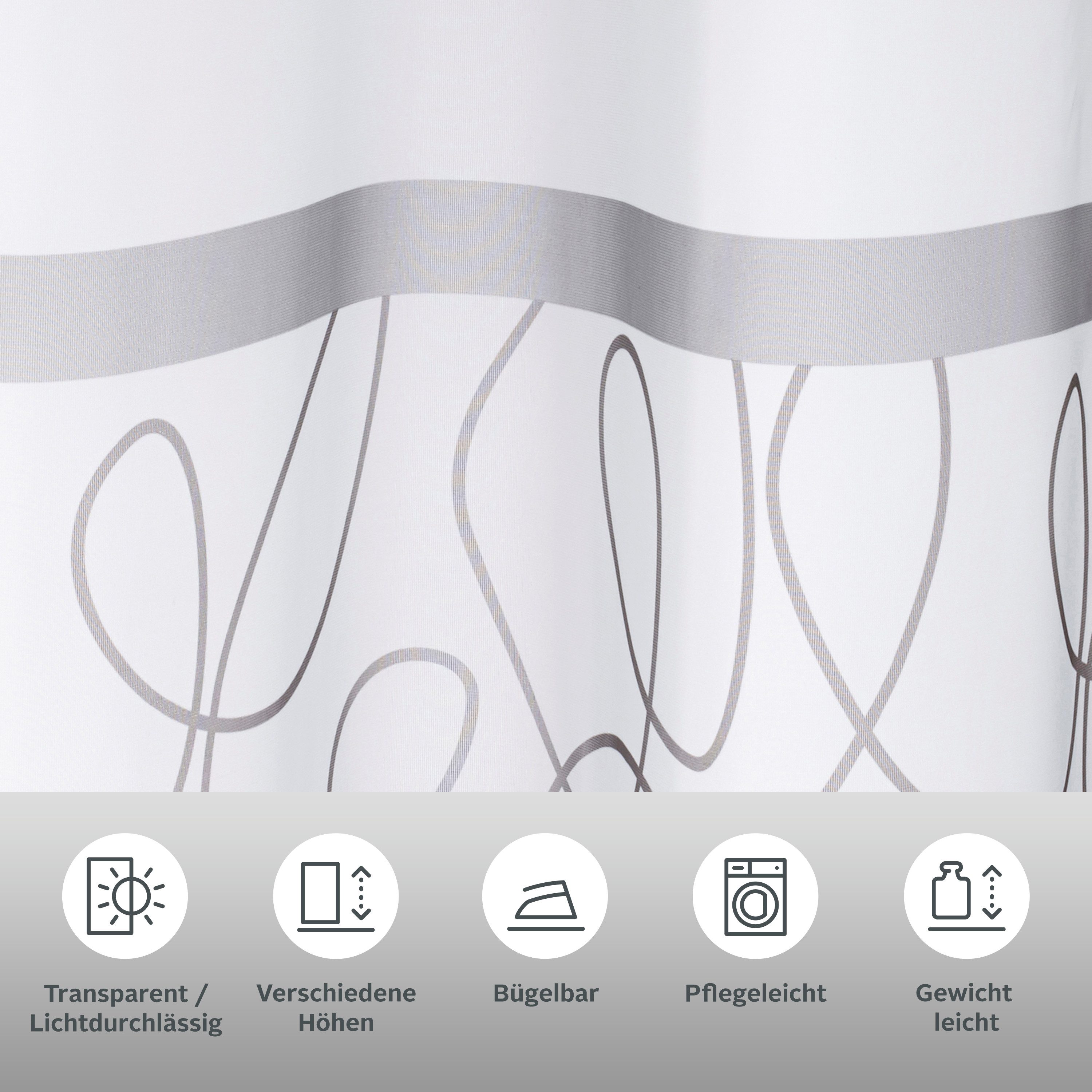 my home Gardine Napala (2 St), Ösen, transparent, Voile, Vorhang, 2-er Set, günstig online kaufen