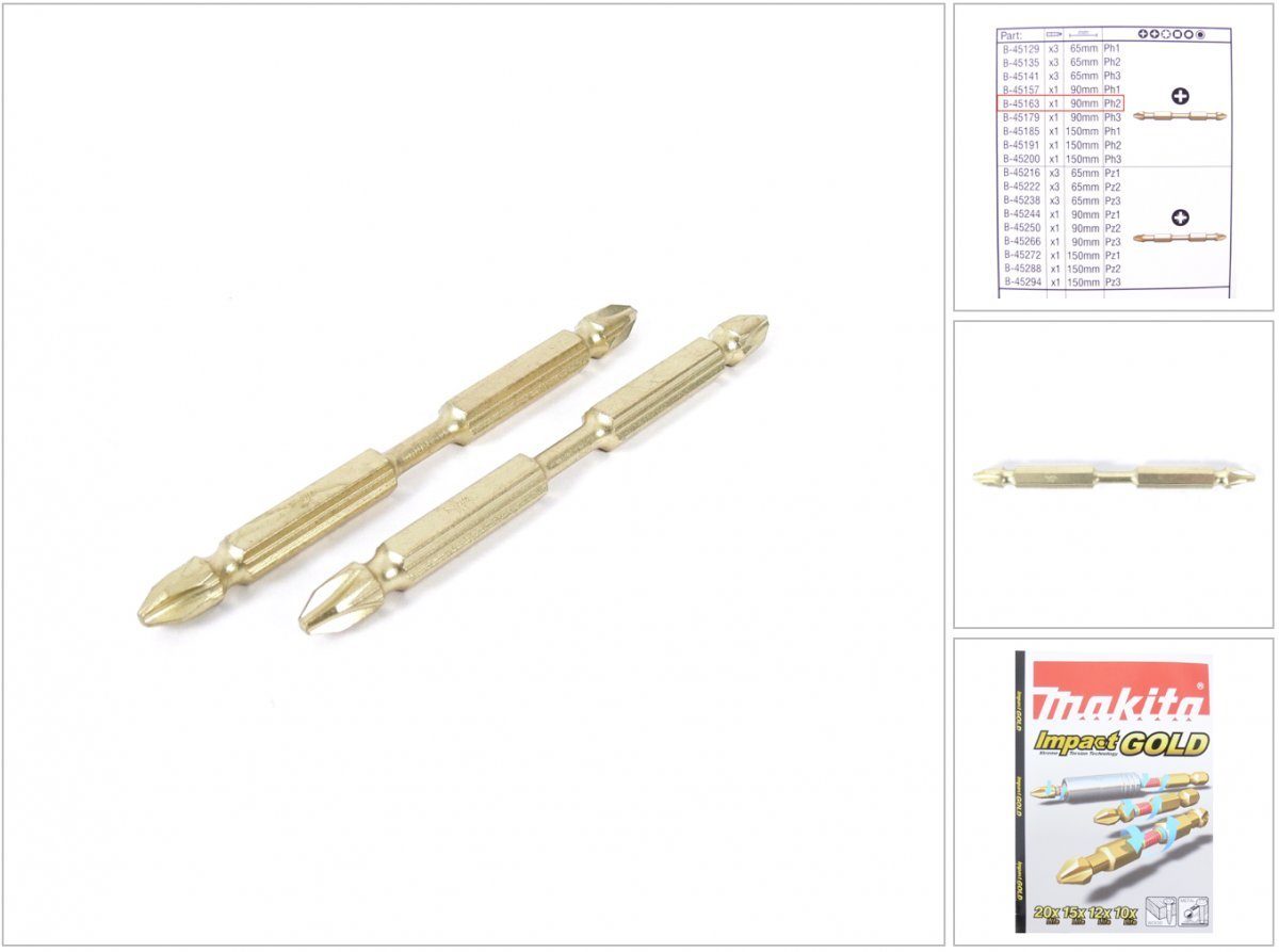 Bohrer- und Bitset Impact Gold PH2 Bits 2er Pack B-45163