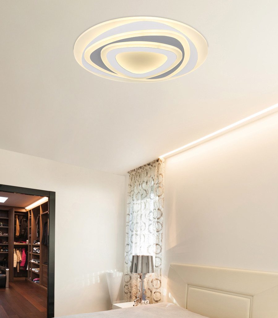 GLOBO LIGHTING Deckenleuchte SABATINO, LED fest integriert, Deckenleuchte Weiß/Anthrazit, dimmbar, LED 46W, Fernbedienung