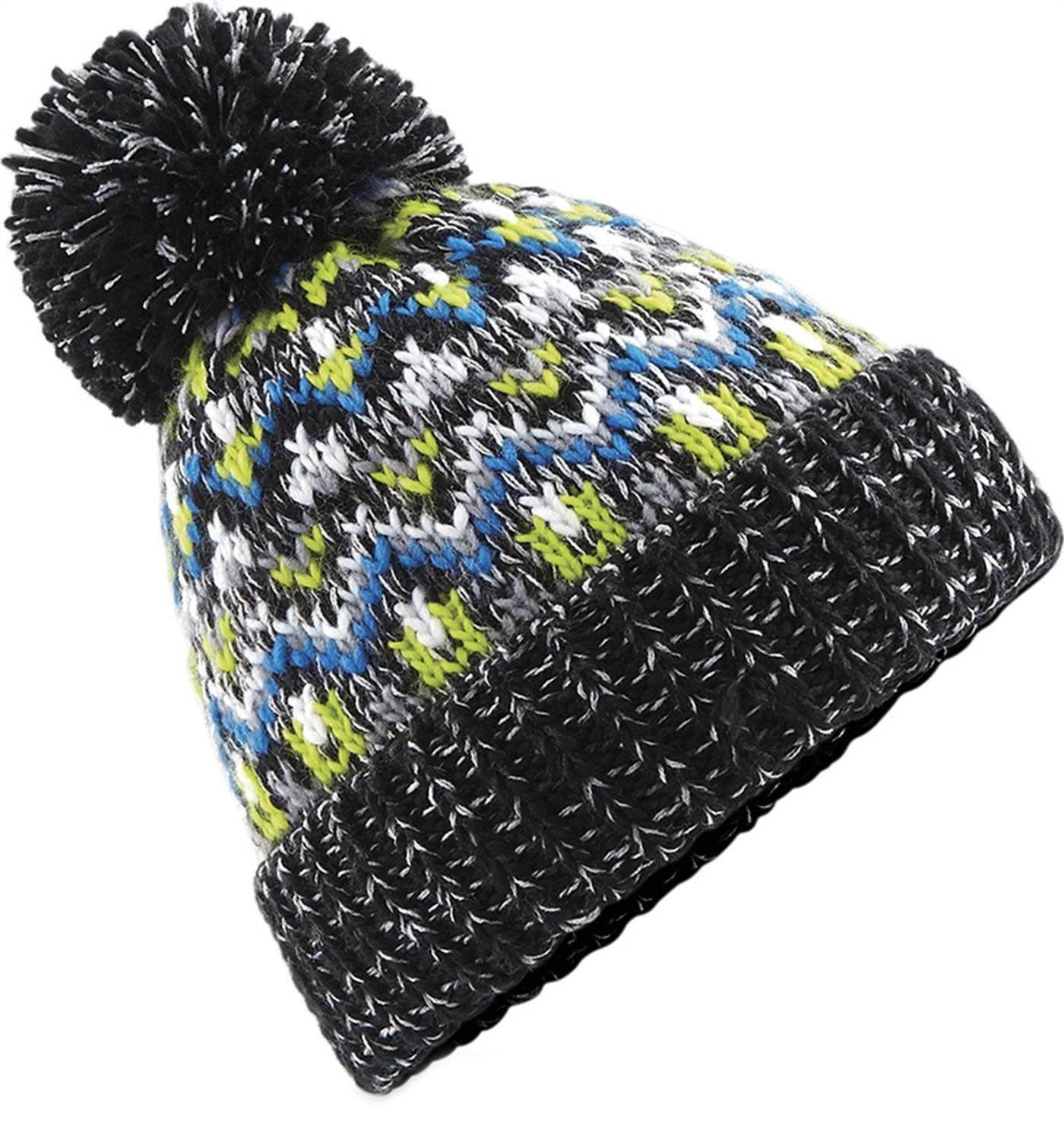 Neverless Bommelmütze Damen Strickmütze Wintermütze Bommelmütze Teddyfell gefüttert