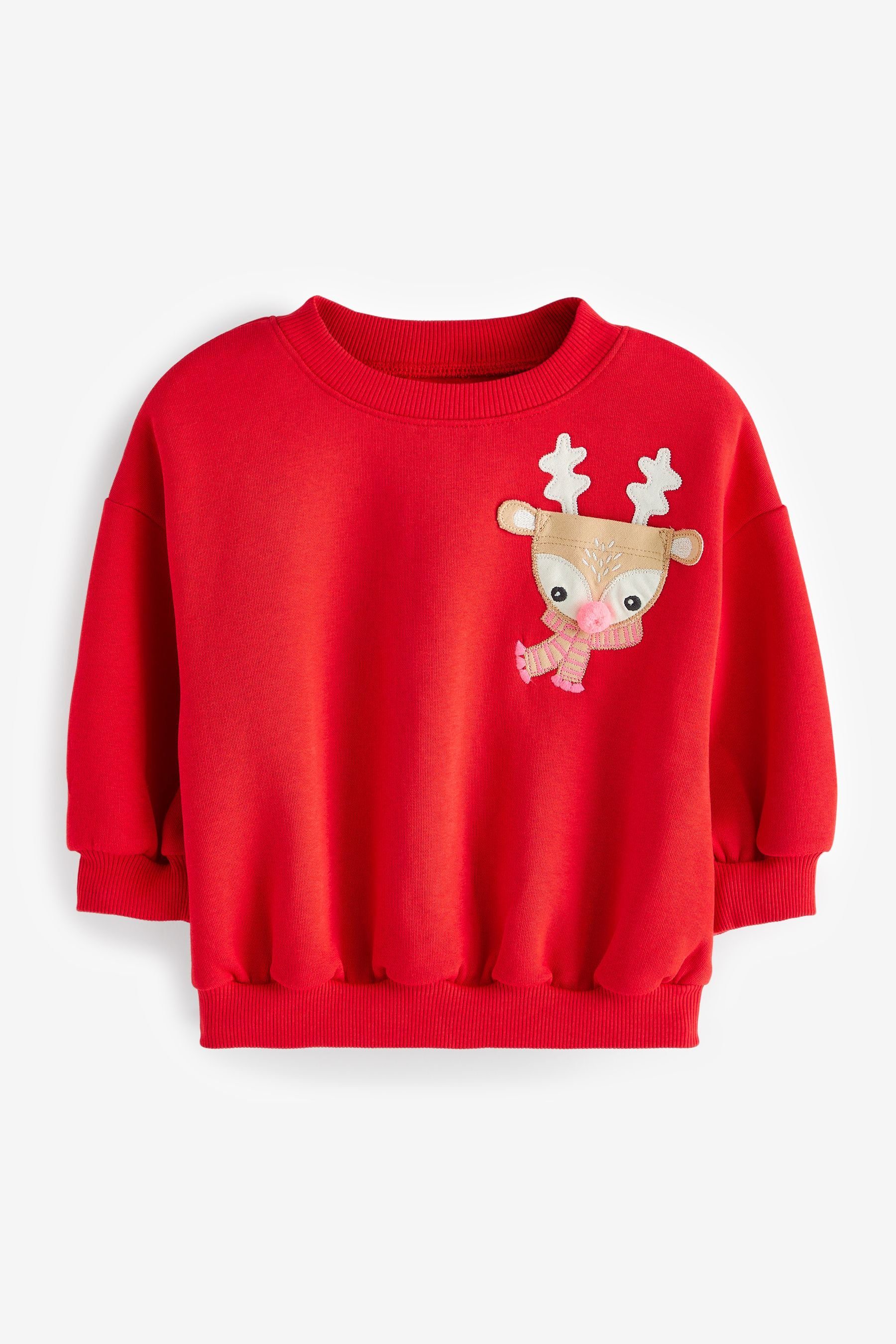 Next Sweatshirt Pullover mit Weihnachtsmotiv (1-tlg) Red Reindeer