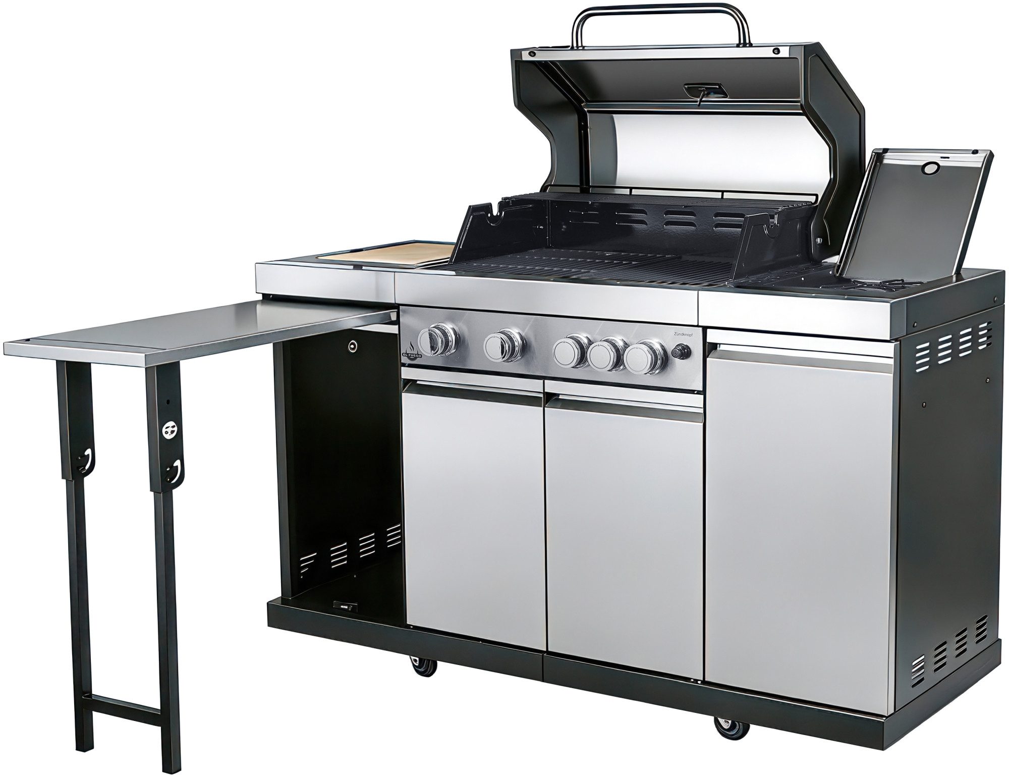 El Fuego Kombigrill Augusta, 17 kW Gesamtleistung, auch als Holzkohlegrill verwendbar