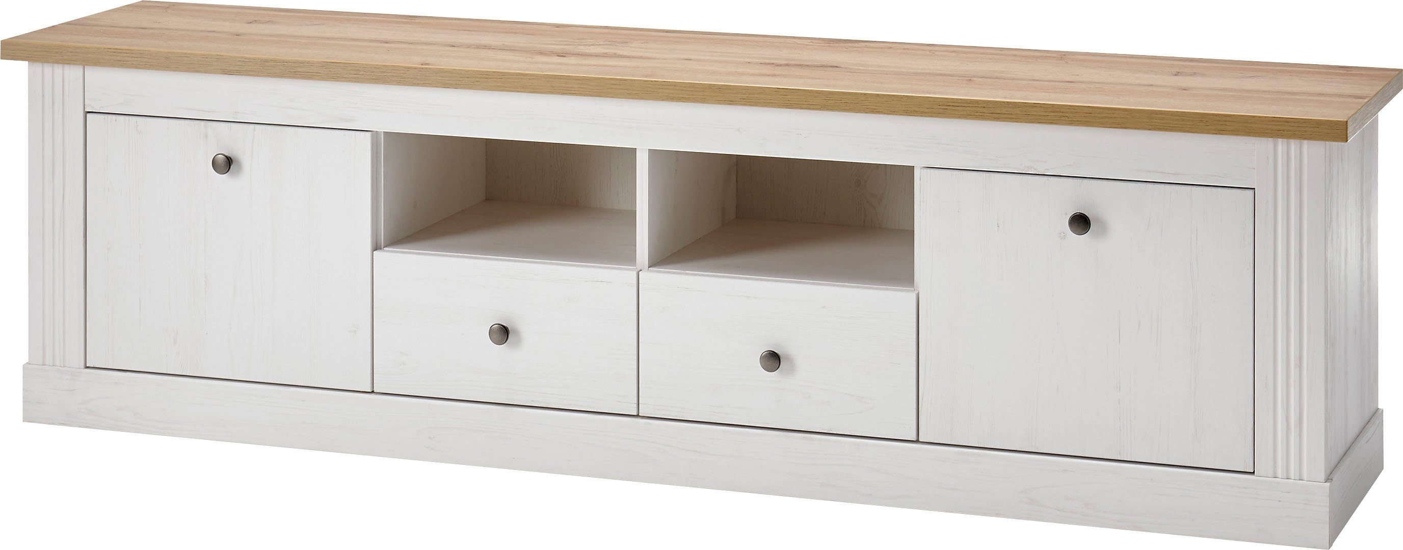 OTTO home Lowboard Westminster, TV-Unterteil im Landhausstil, Kommode, TV-Schrank, Metallgriffe, viel Stauraum, in 2 Farben & drei Größen erhältlich