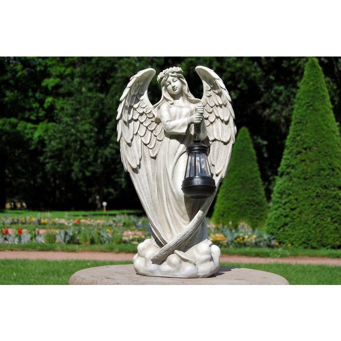 MystiCalls Gartenfigur Engel mit Solarlaterne