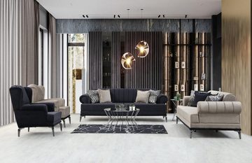 JVmoebel Wohnzimmer-Set Perfekte Sofagarnitur 3+3+1+1 Sitzer Designer Wohnzimmer Set von 4tlg, (4-St., 2x 3-Sitzer Sofas + 2x Sessel), Made in Europa