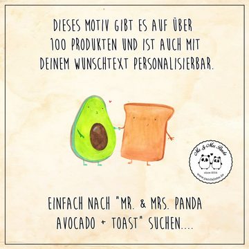 Mr. & Mrs. Panda Kosmetikspiegel Avocado Toast - Gelb Pastell - Geschenk, Vegan, Veggie, Toastbrot, Pä (1-St), Magisch verziert