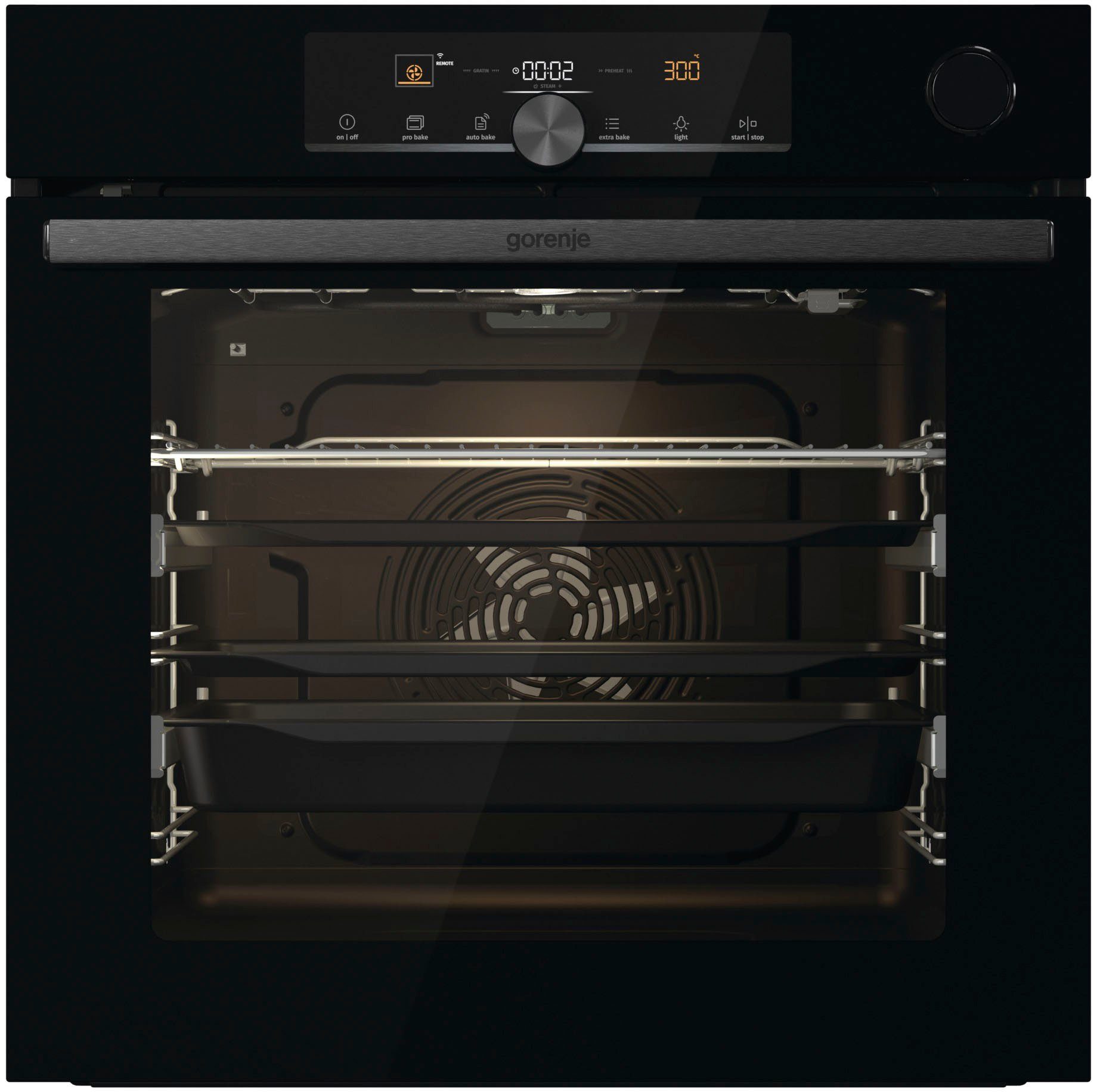 GORENJE Backofen BPSA 6747, Pyrolyse, 2fach Teleskopauszug, Wassertank für Dampf, AirFry-Funktion