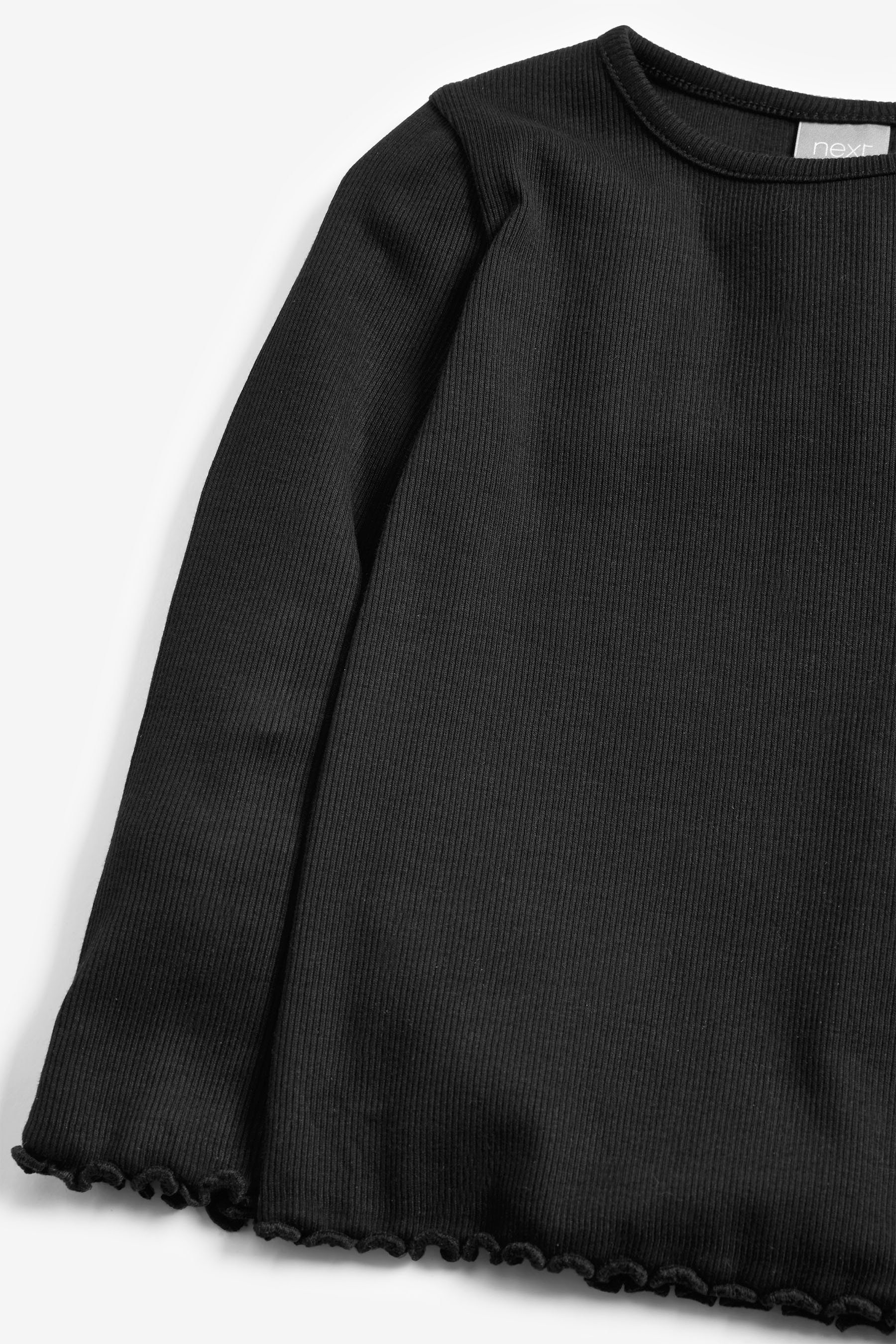 (1-tlg) Langärmeliges Feinripp-Shirt Langarmshirt Black Next