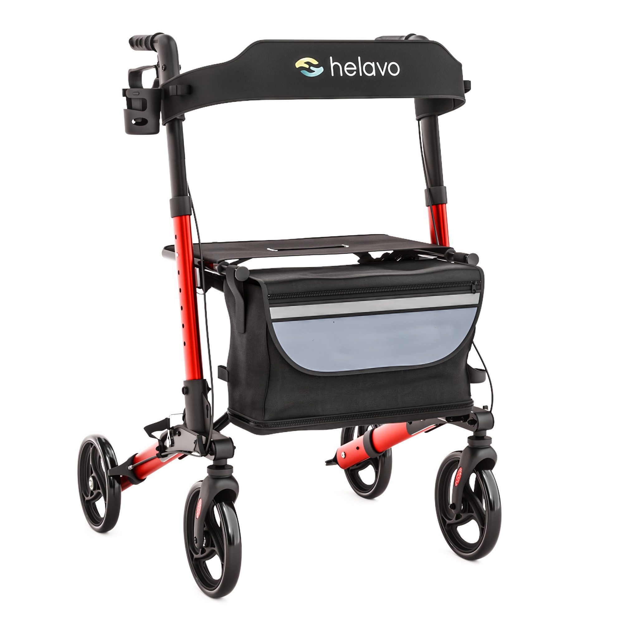 Helavo Rollator H1010, faltbarer Reise-Rollator mit Sitz und Reisetasche