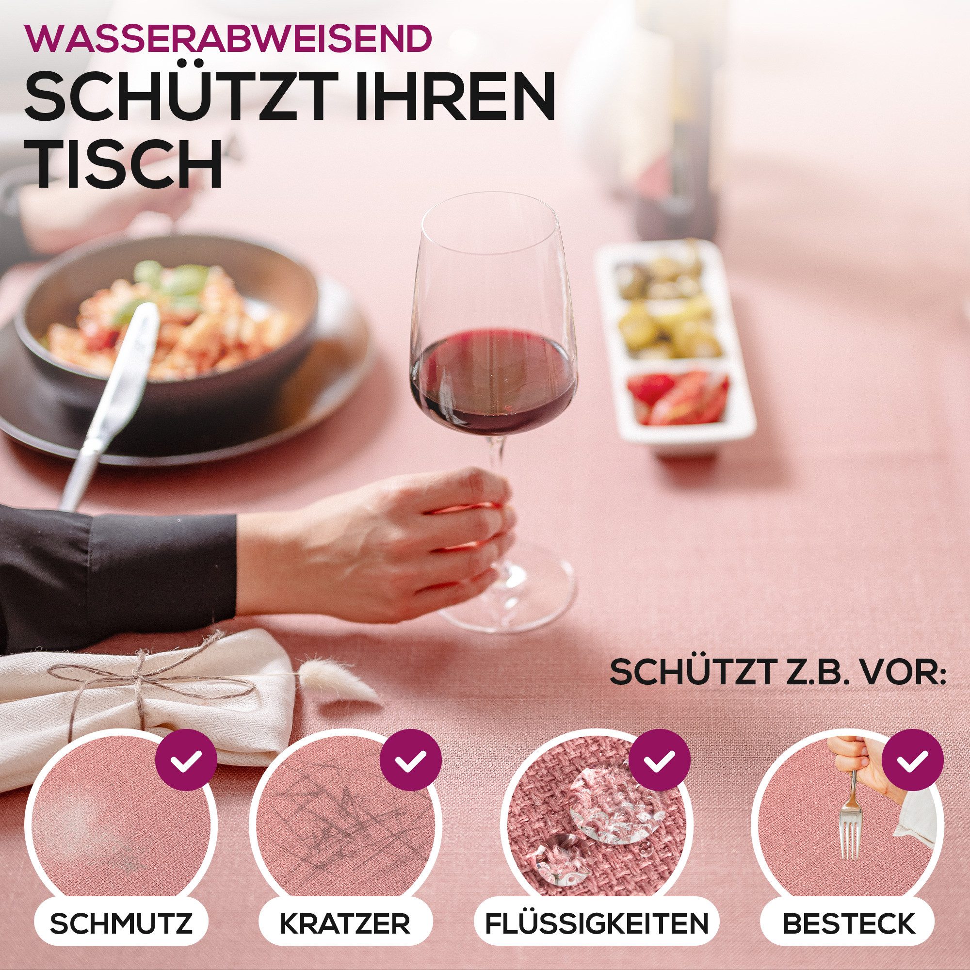 Beautex Tischdecke Elegante Tischdecke Edel Leinenoptik, günstig online kaufen