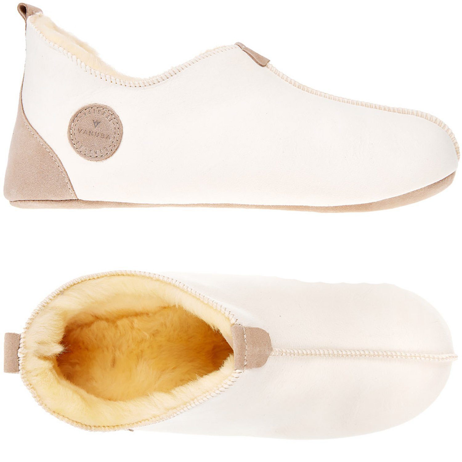 Vanuba OXFORD Damen Hausschuh Echtleder Hüttenschuhe/Winter-Hausschuhe/Gefüttert