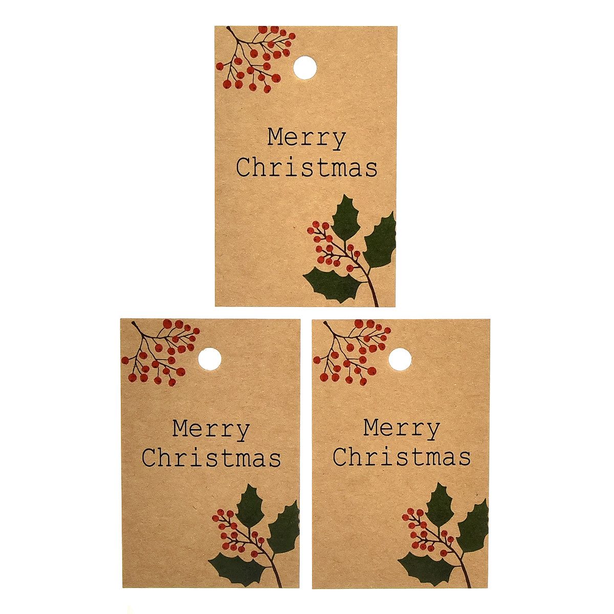 Goldina Loy GmbH + Co KG Grußkarten Geschenkanhänger Merry Christmas Naturpapier 8,5×5,5cm 20 Stk, 20 Stü