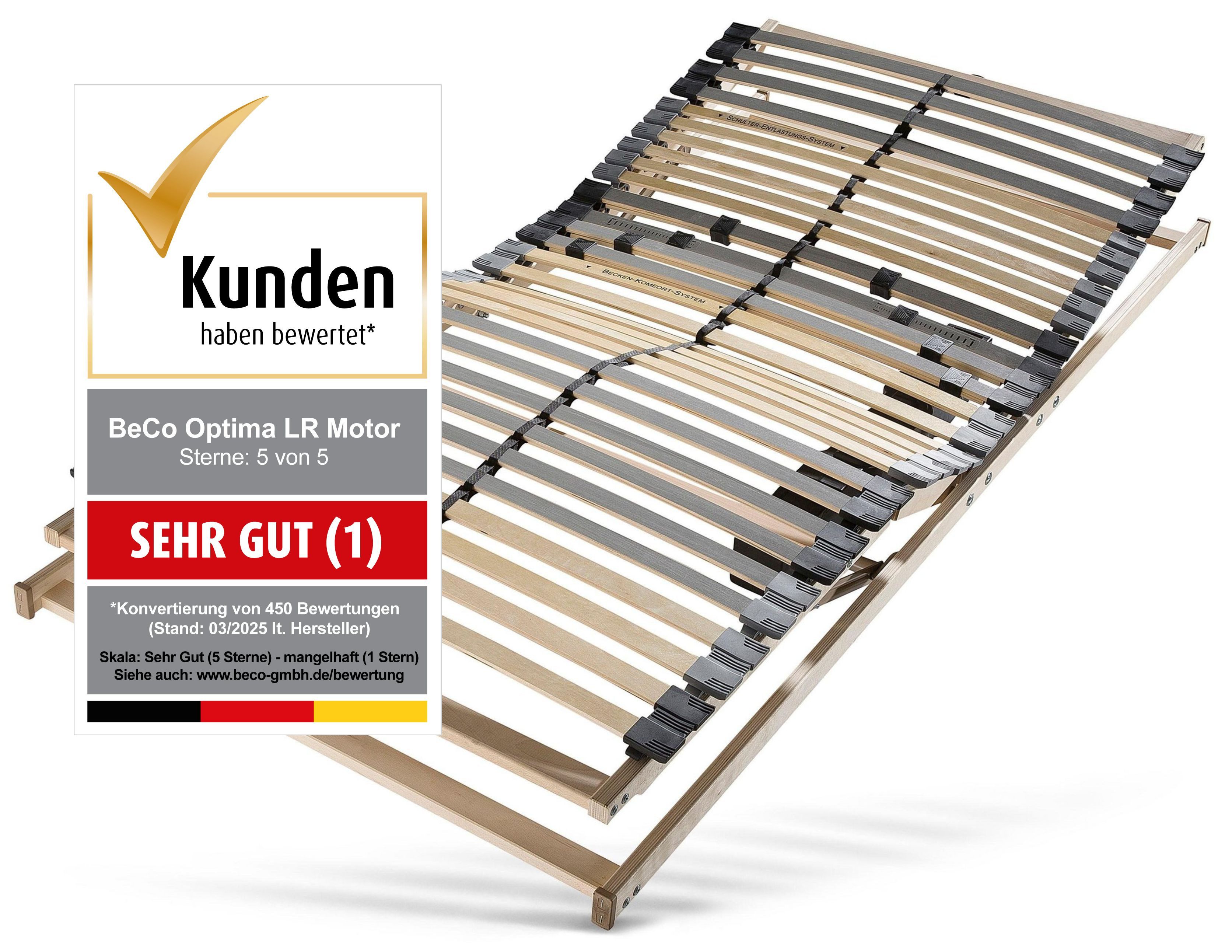 Lattenrost mit Motor Optima LR Motor, Beco, Kopfteil motorisch verstellbar, günstig online kaufen