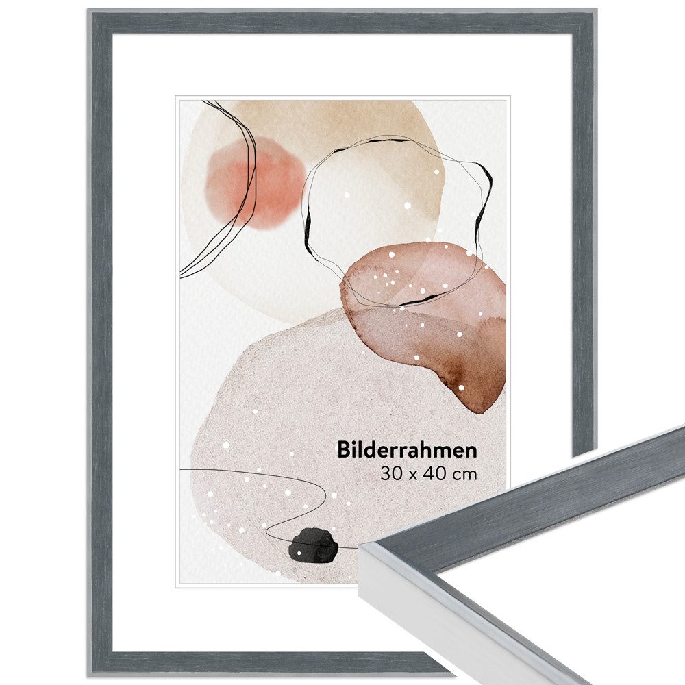 WANDStyle Bilderrahmen H080, Grau, aus Massivholz günstig online kaufen