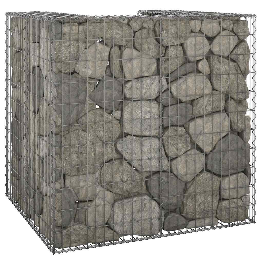 vidaXL Mülltonnenbox Gabionenwand für Mülltonnen Verzinkter Stahl 110x100x110 cm
