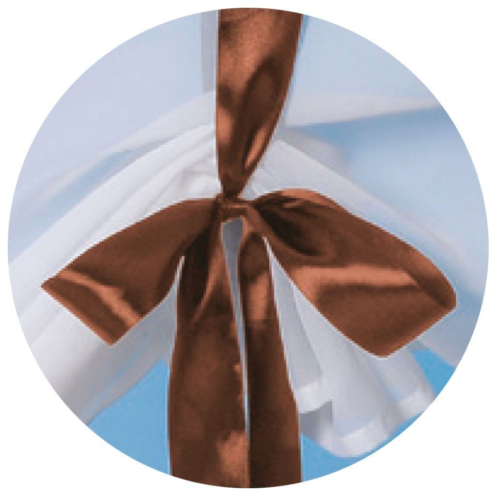 Vorhang, Weiße mit Raffbändern, in Schlaufen und Raffgardine transparent, farbigen Braun Arsvita, vers. Größen Schlaufen,