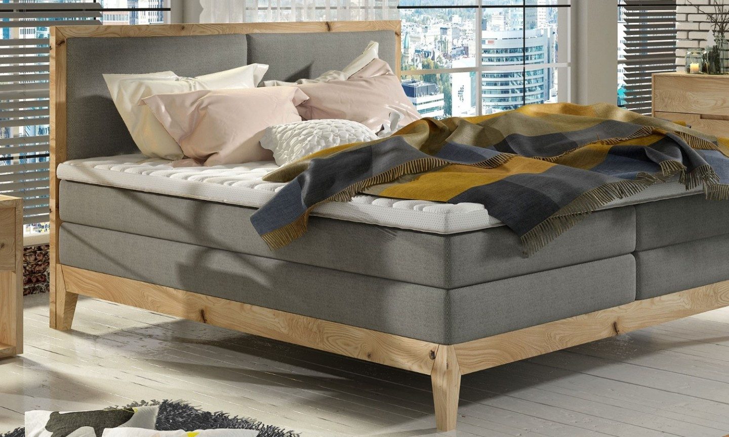 Sofa Dreams Boxspringbett Lille, Webstoff, grau, günstig online kaufen