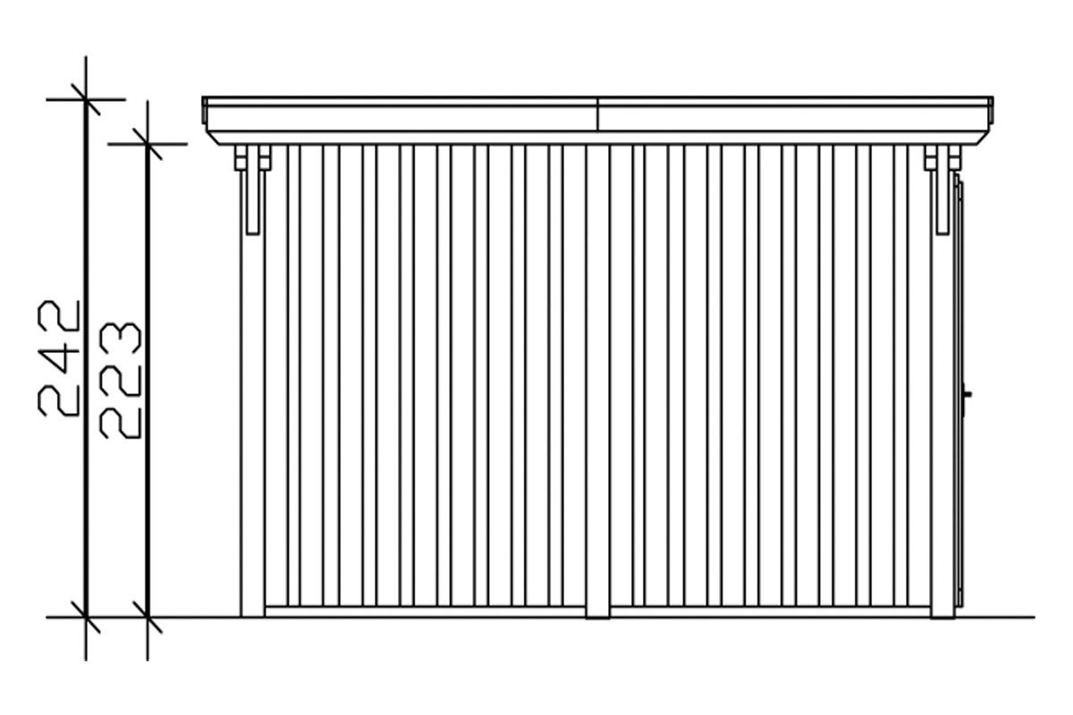 BxT: cm natur cm, Einfahrtshöhe, Farben Skanholz versch. mit 223 Abstellraum, Einzelcarport 404x846 Emsland,