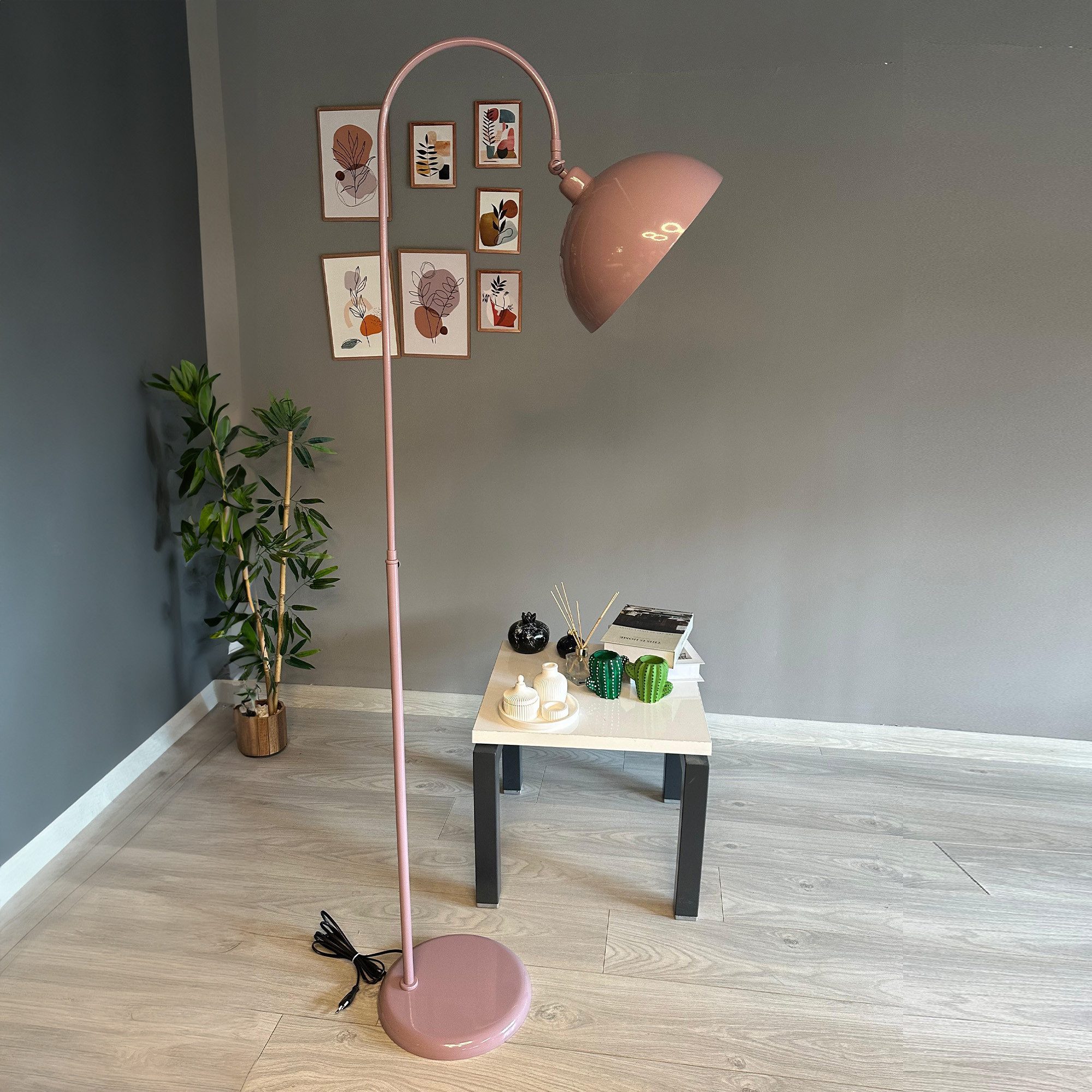 Bamyum Stehlampe Moderne Metall Stehlampe mit Dimmer, ohne Leuchtmittel, verstellbarer Lampenschirm – Bild 3 von 3