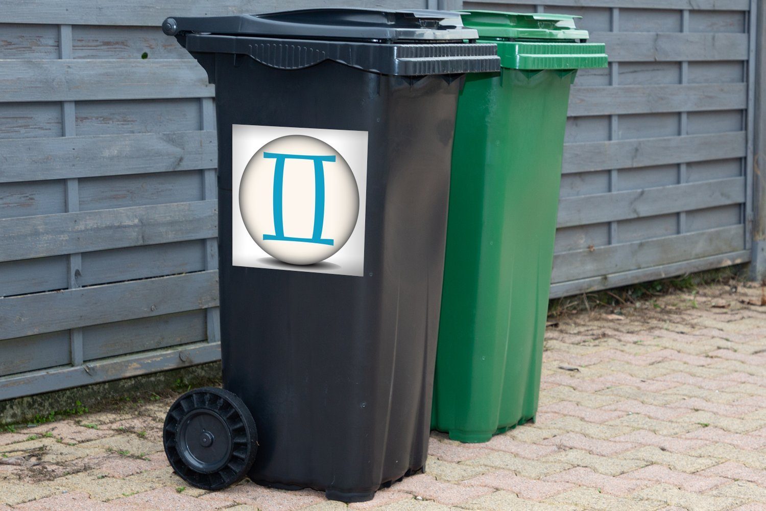 St), Mülleimer-aufkleber, des Zwillinge Piktogramm-Illustration Eine Sternbilds Mülltonne, (1 MuchoWow Abfalbehälter Wandsticker Container, Sticker,