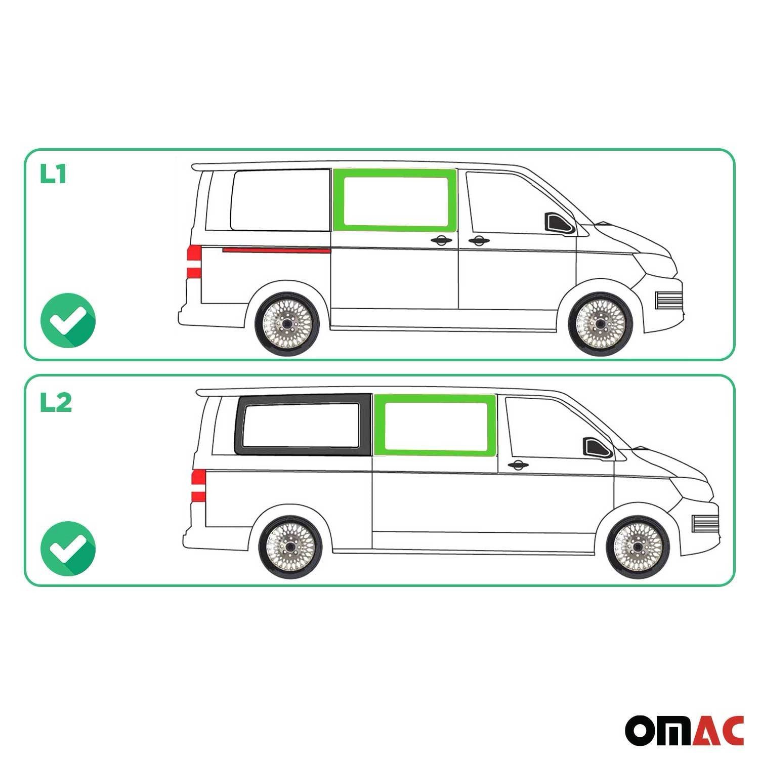 OMAC Fenster Seitenscheibe für VW T5 2003-2015 Rechts Schiebetür L1 L2, (1 St), Haltbar, Langlebig