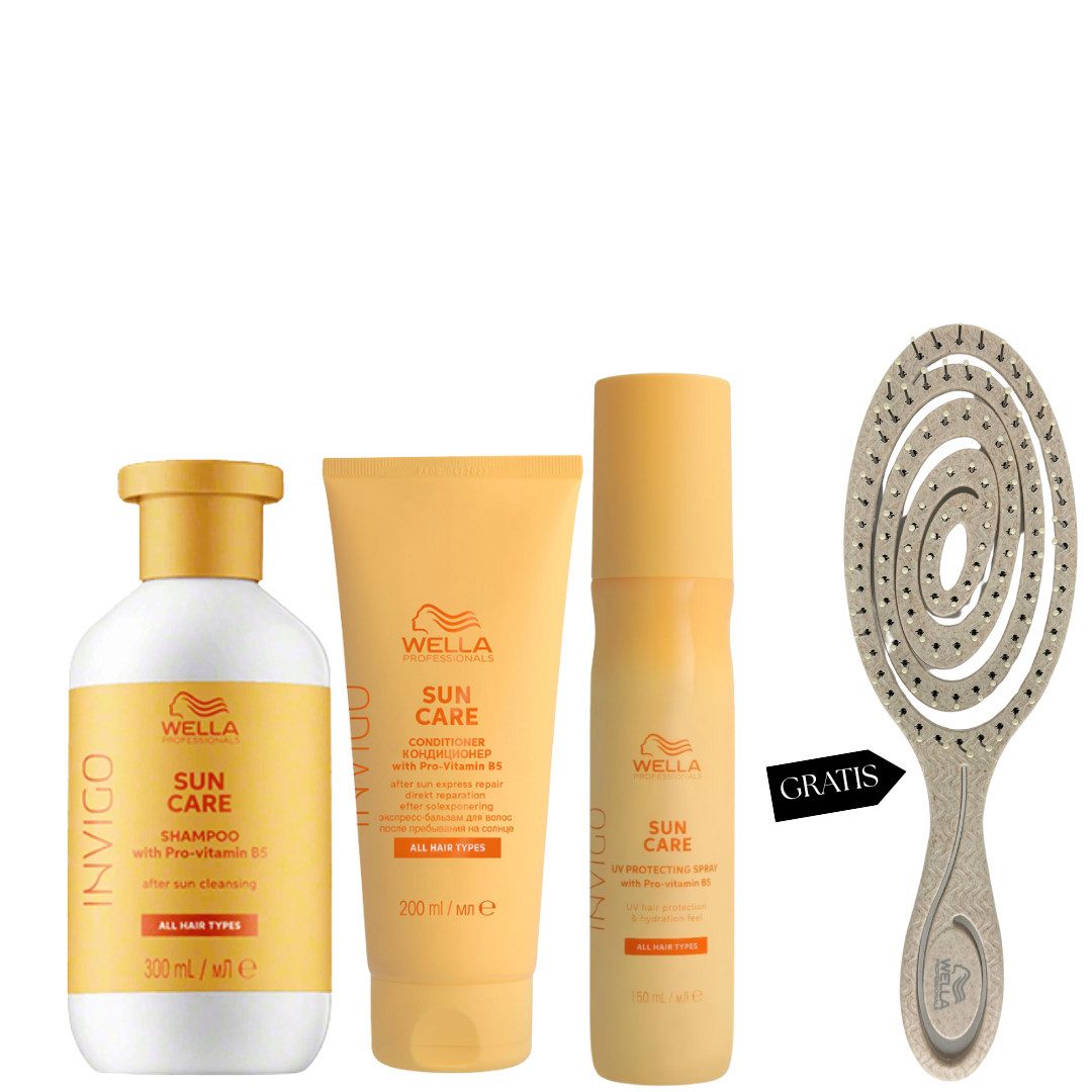 Wella Professionals Haarpflege-Set Invigo Sun Trio + gratis Wella Haarbürste, 4-tlg.