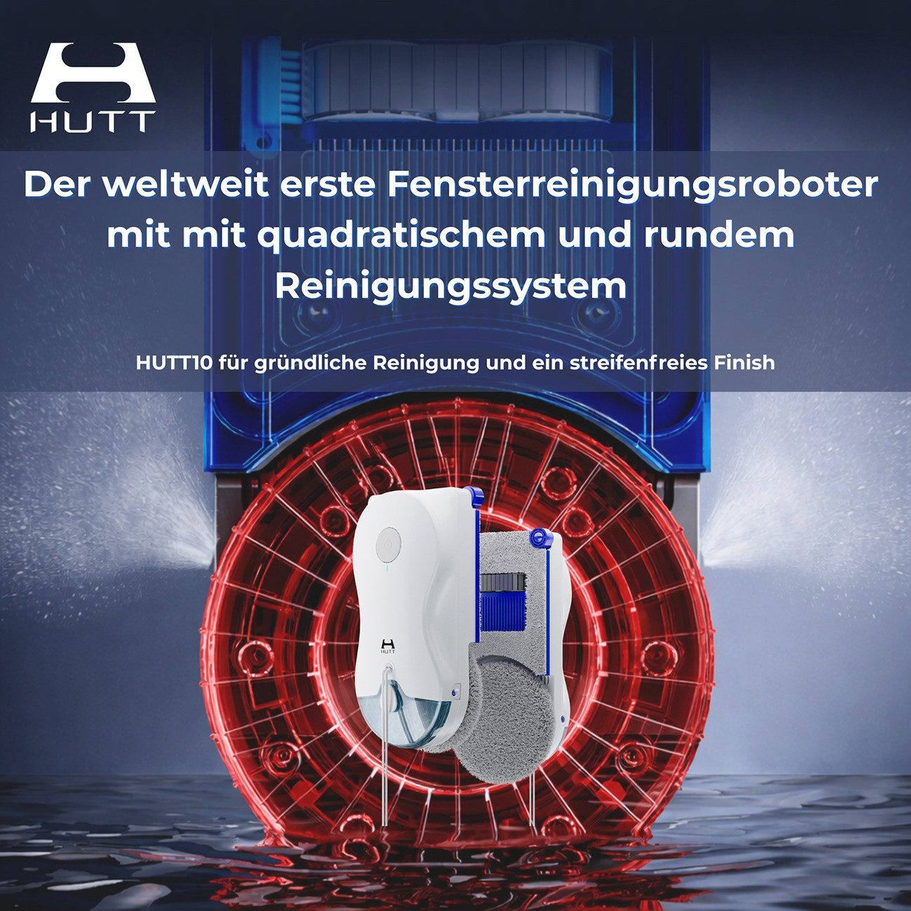HUTT Fensterputzroboter 10, Dual-Modus-Reinigung (eckig & rund)