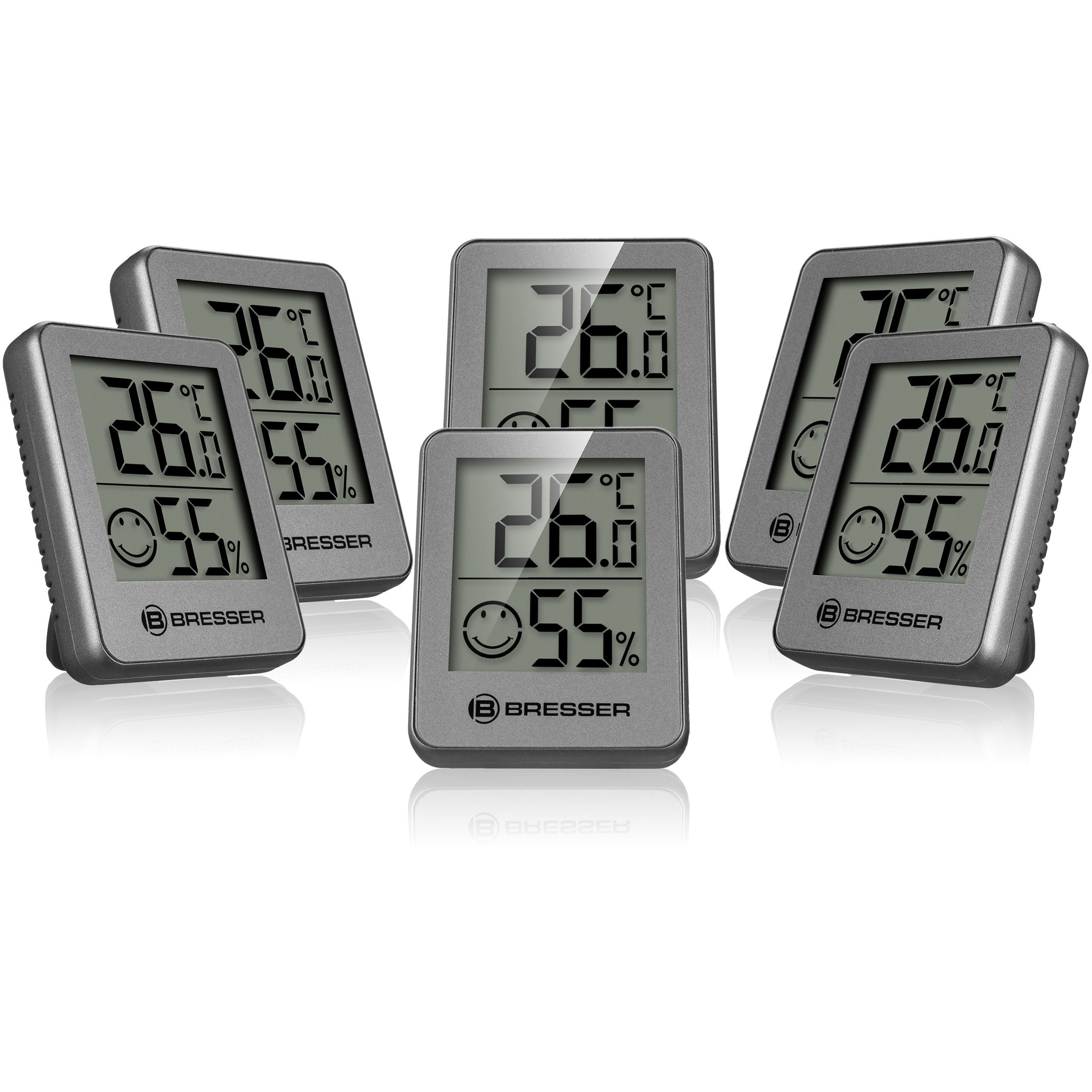 BRESSER Hygrometer BRESSER ClimaTemp Thermo-Hygrometer 6er-Set