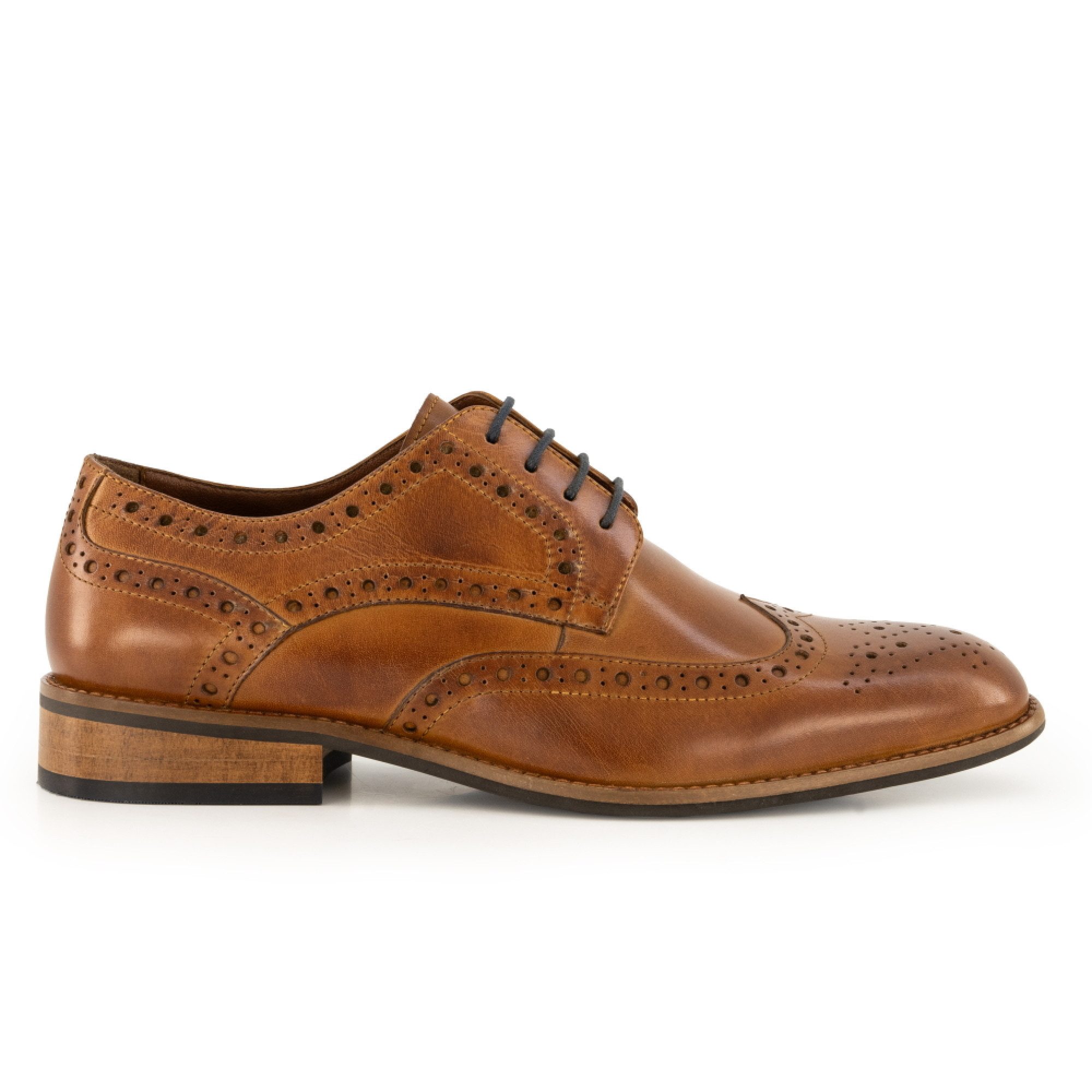 Prime Shoes Prime Shoes PEDRO Herren Budapester Glattleder Crust-Tan Schnürschuh