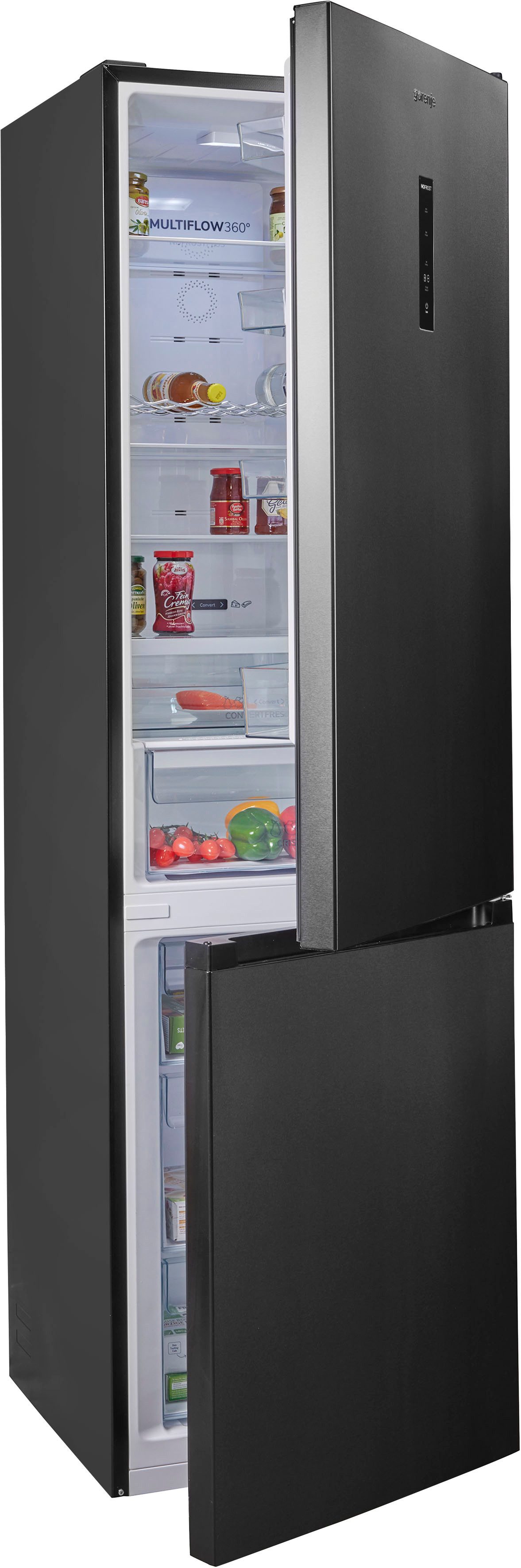 GORENJE Kühl-/Gefrierkombination NRK620B61BX4OT, 200 cm hoch, 60 cm breit, kein Abtauen Dank NoFrostPlus, CrispZone mit Feuchteregulierung
