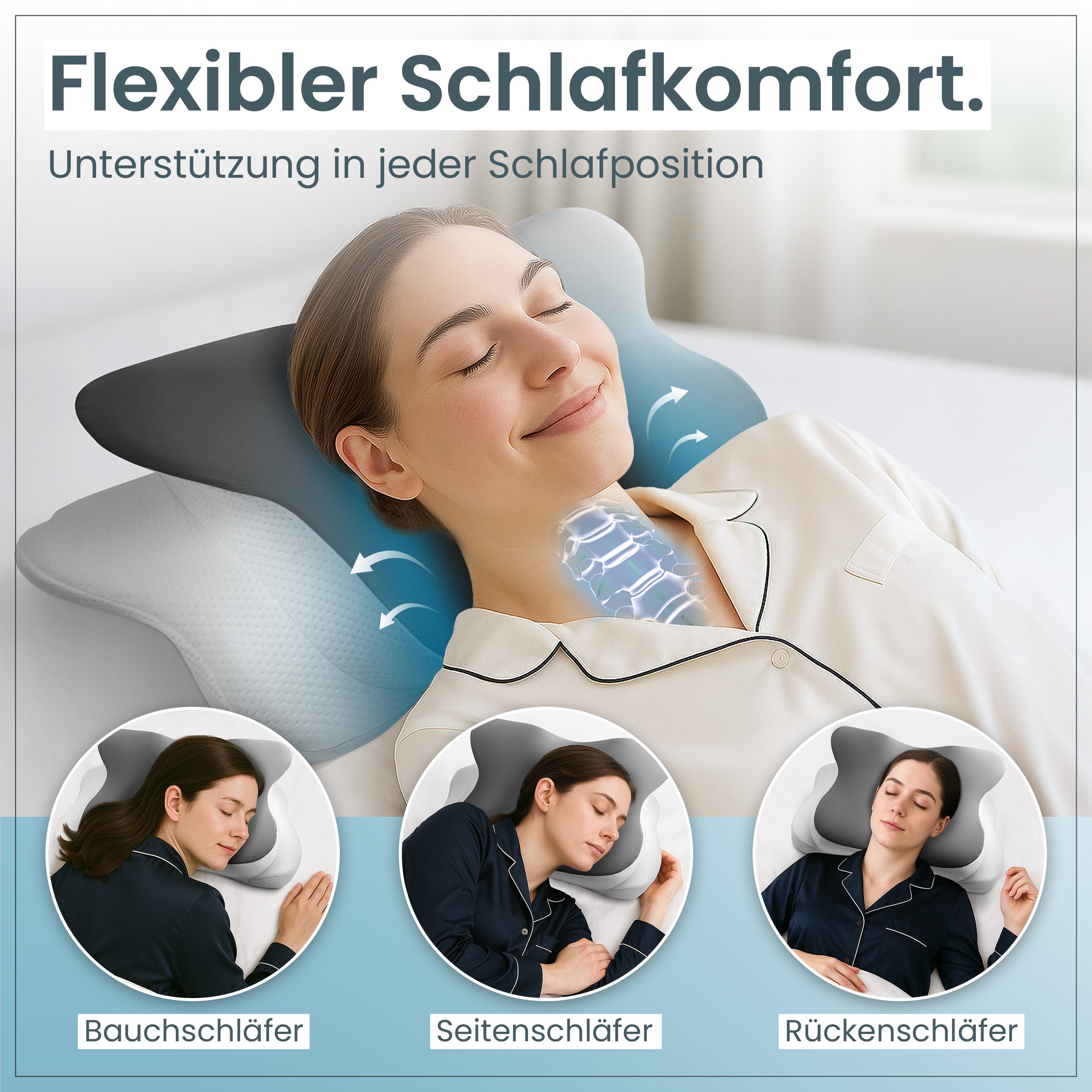 Gentle North Nackenstützkissen Orthopädisches Nackenstützkissen aus hochwertigem Memory Foam
